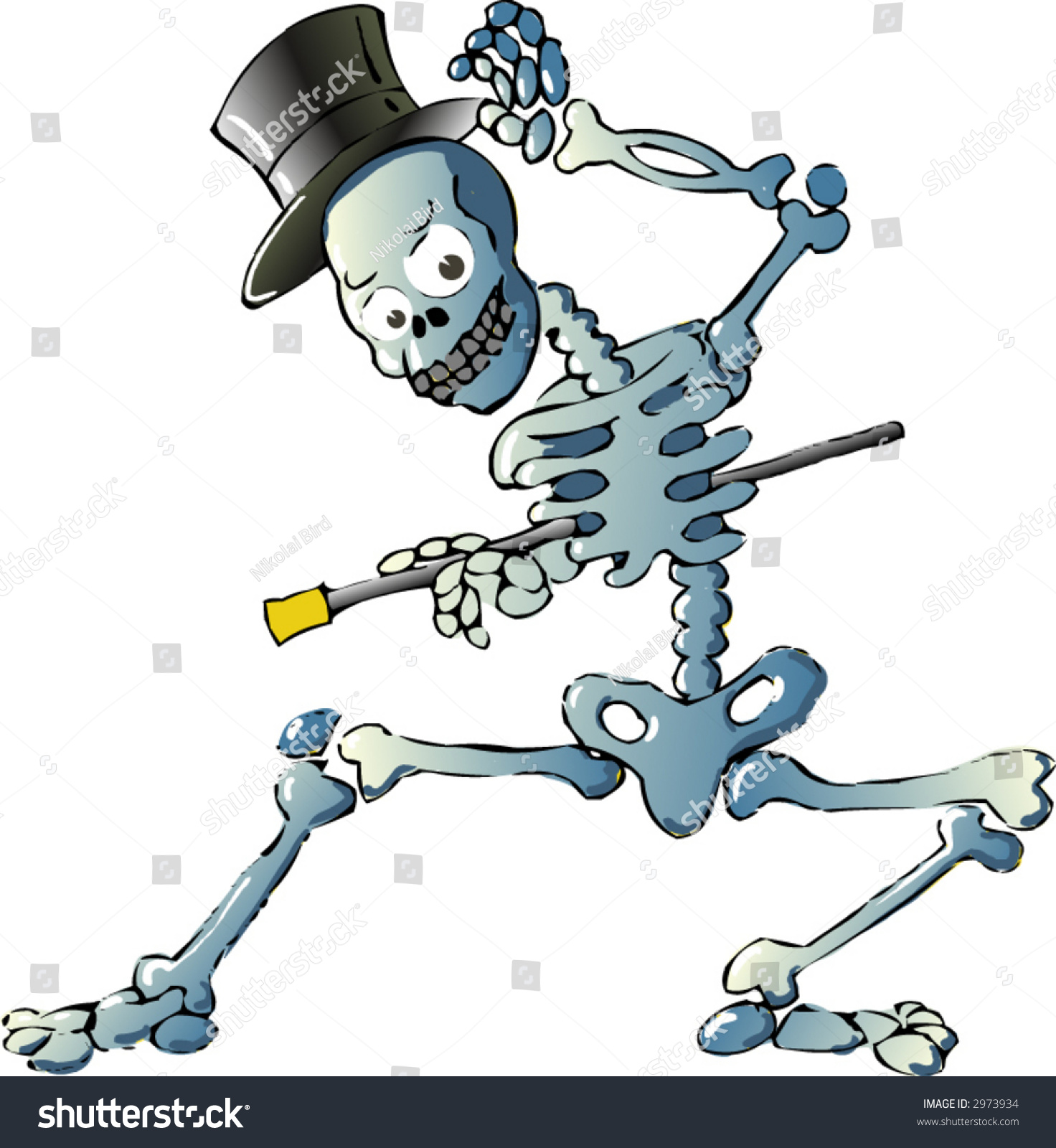 Dancing Skeleton Stock Vector Illustration 2973934 Shutterstock