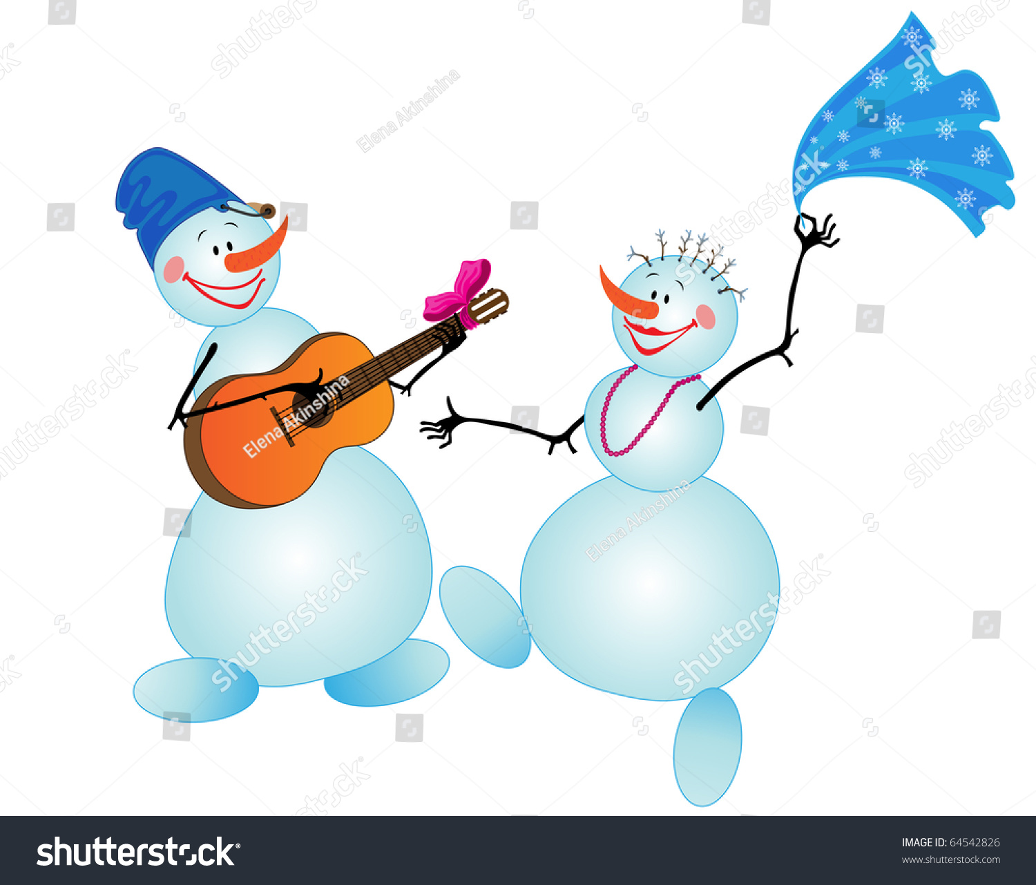 Dancing Snowman Stock Vector 64542826 Shutterstock 