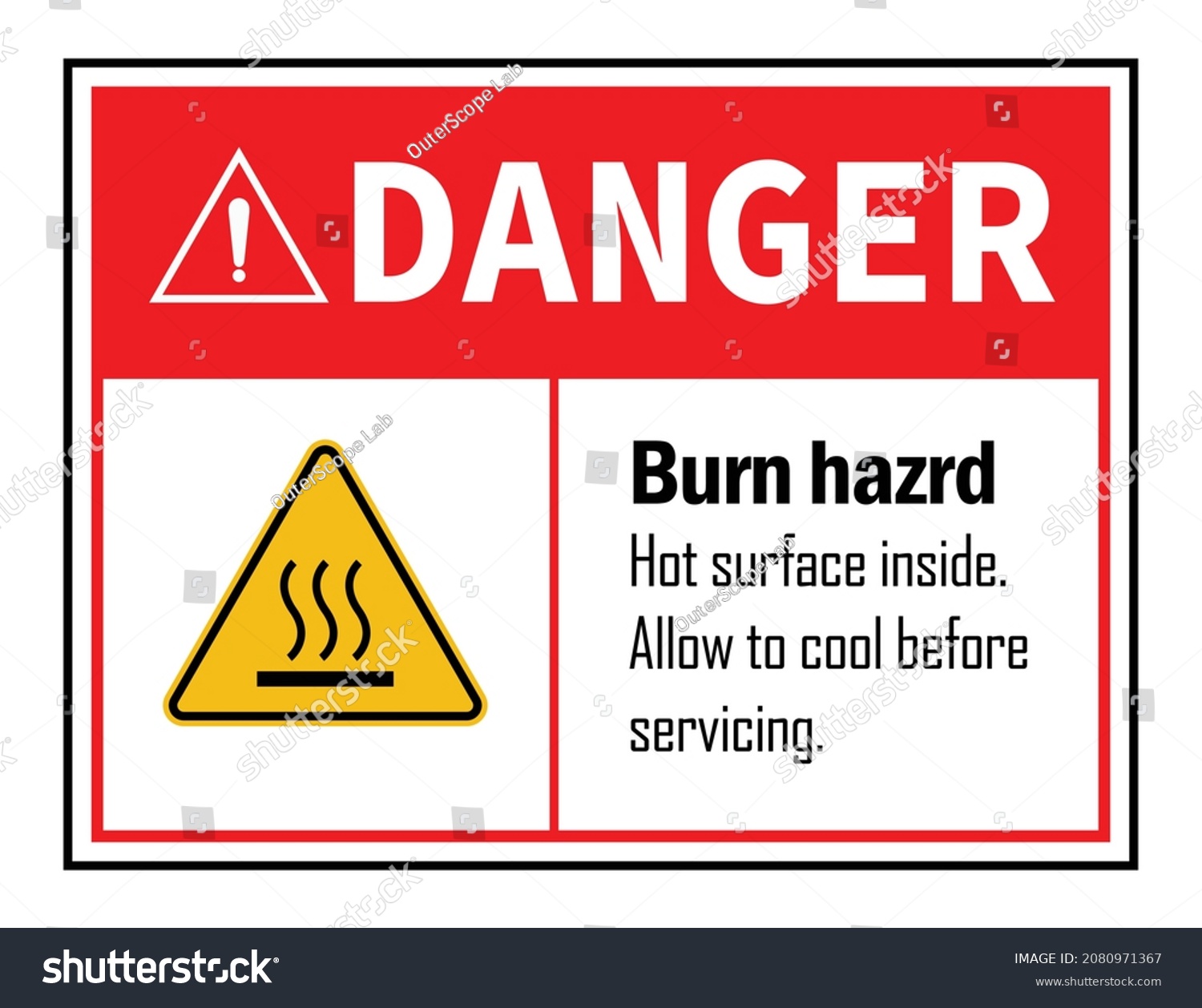 Danger Burn Hazard Hot Surface Safety Stock Vector Royalty Free