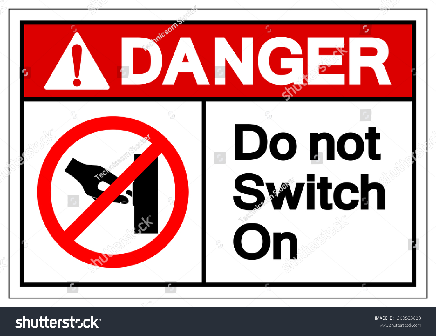 Vektor Stok Danger Do Not Switch On Symbol Tanpa Royalti