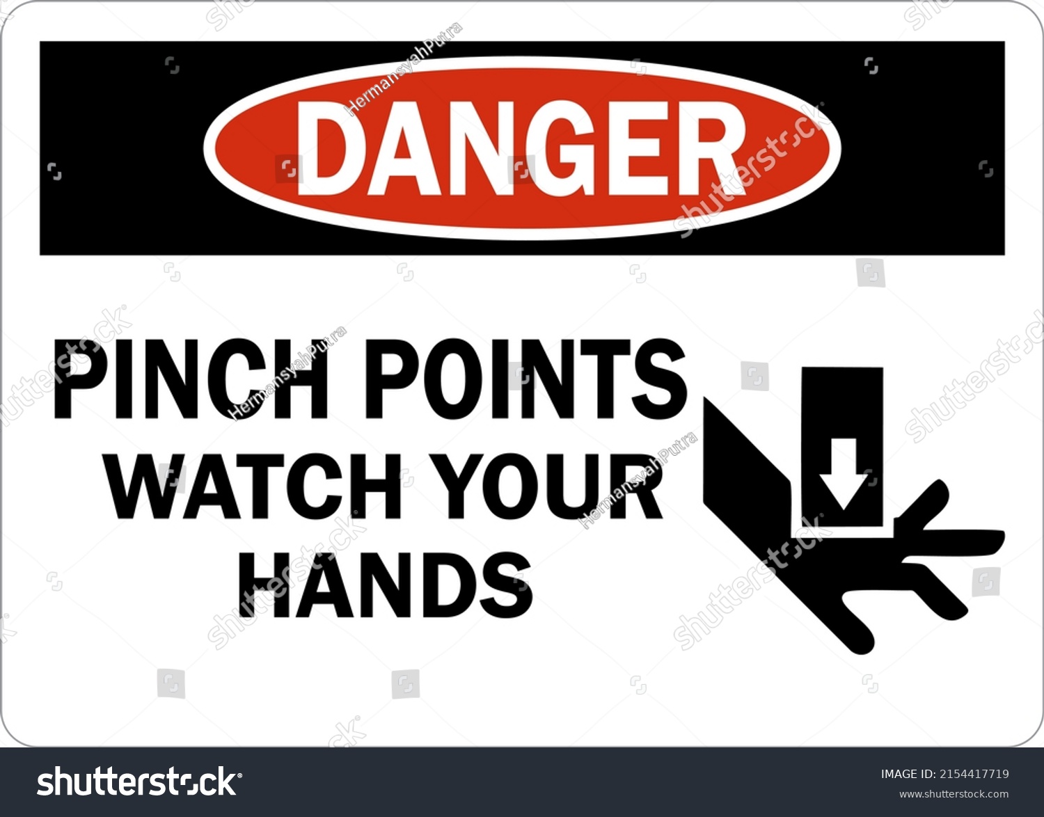 Danger Sign Pinch Point Watch Your Stock Vector Royalty Free