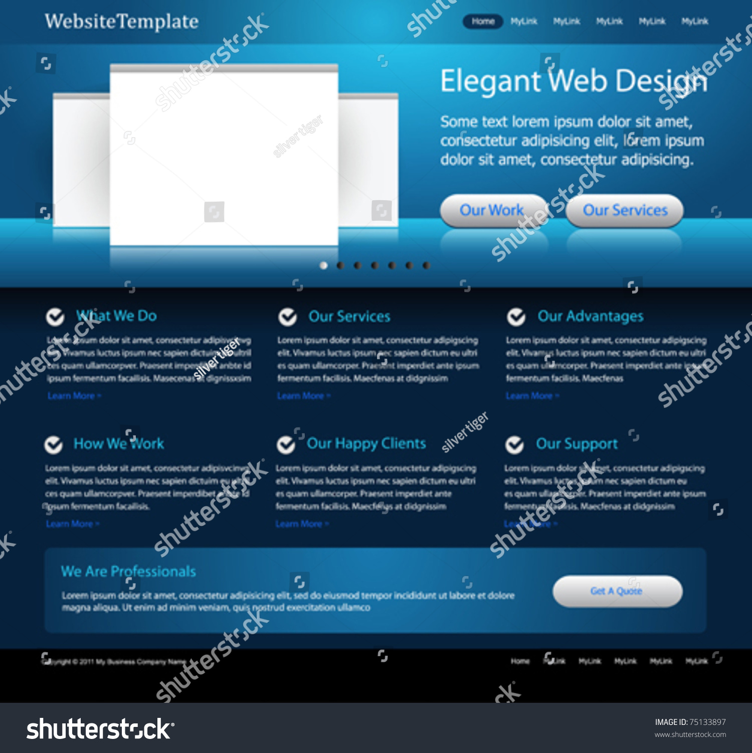 dark-blue-website-design-template-stock-vector-illustration-75133897