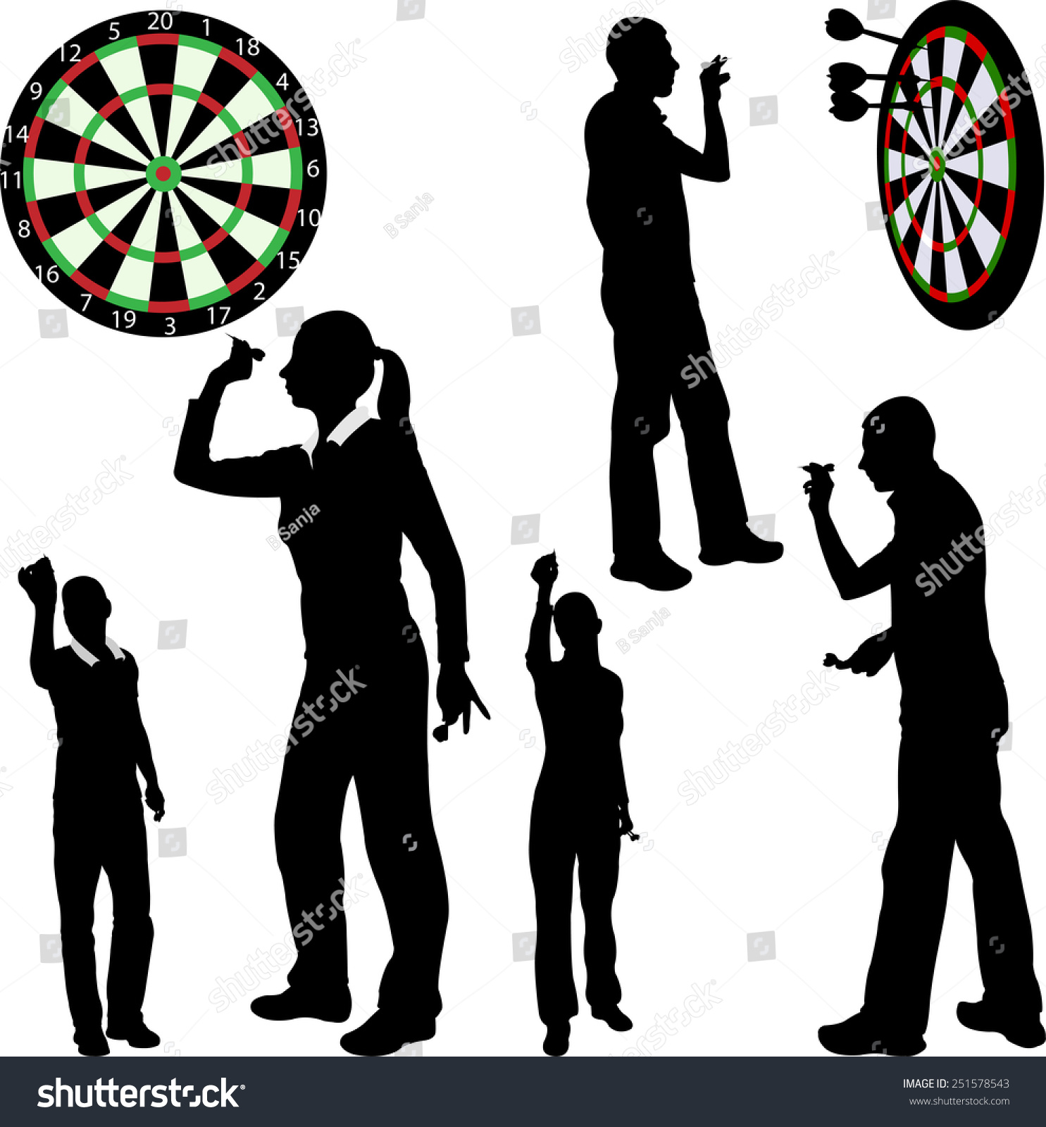 Darts Players - Vector - 251578543 : Shutterstock