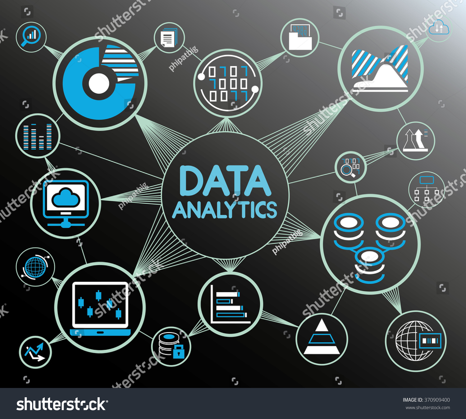 Data Analytics Network Background, Data Analytics Icons ...