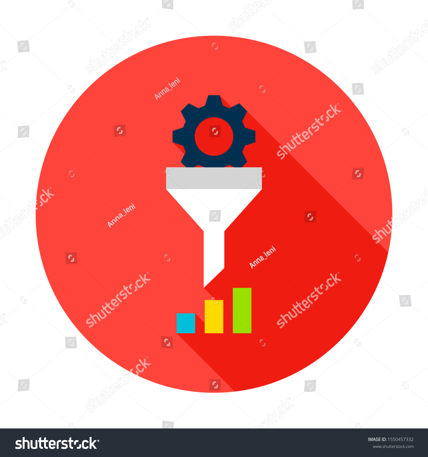 Data Funnel Statistics Circle Icon Vector Stock Vector Royalty Free