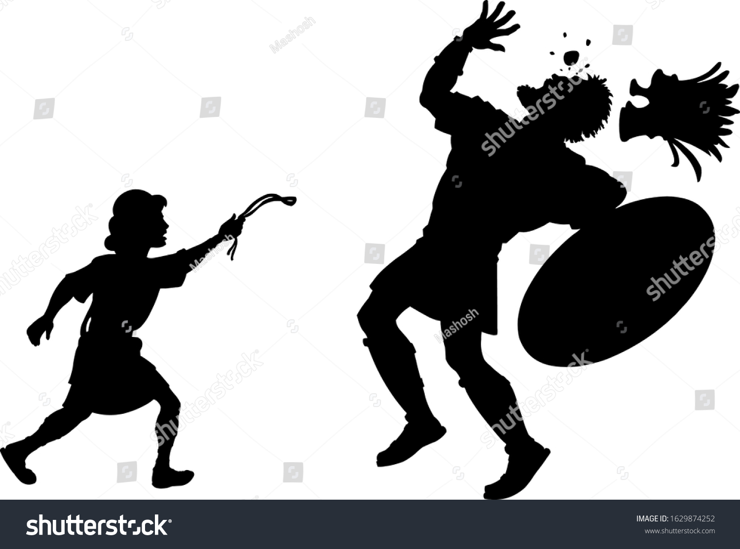 David Goliath Biblical Warrior Vector Stock Vector Royalty Free