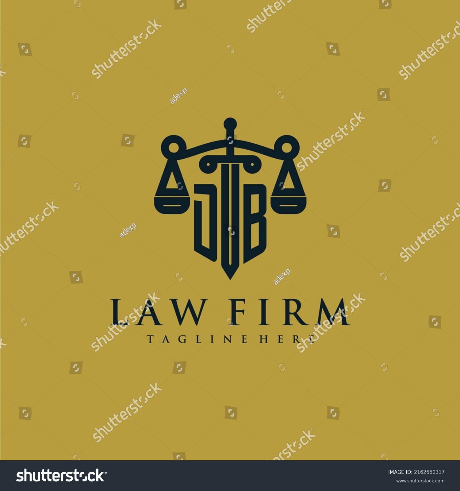 Db Initial Monogram Lawfirm Logo Sword Stock Vector Royalty Free