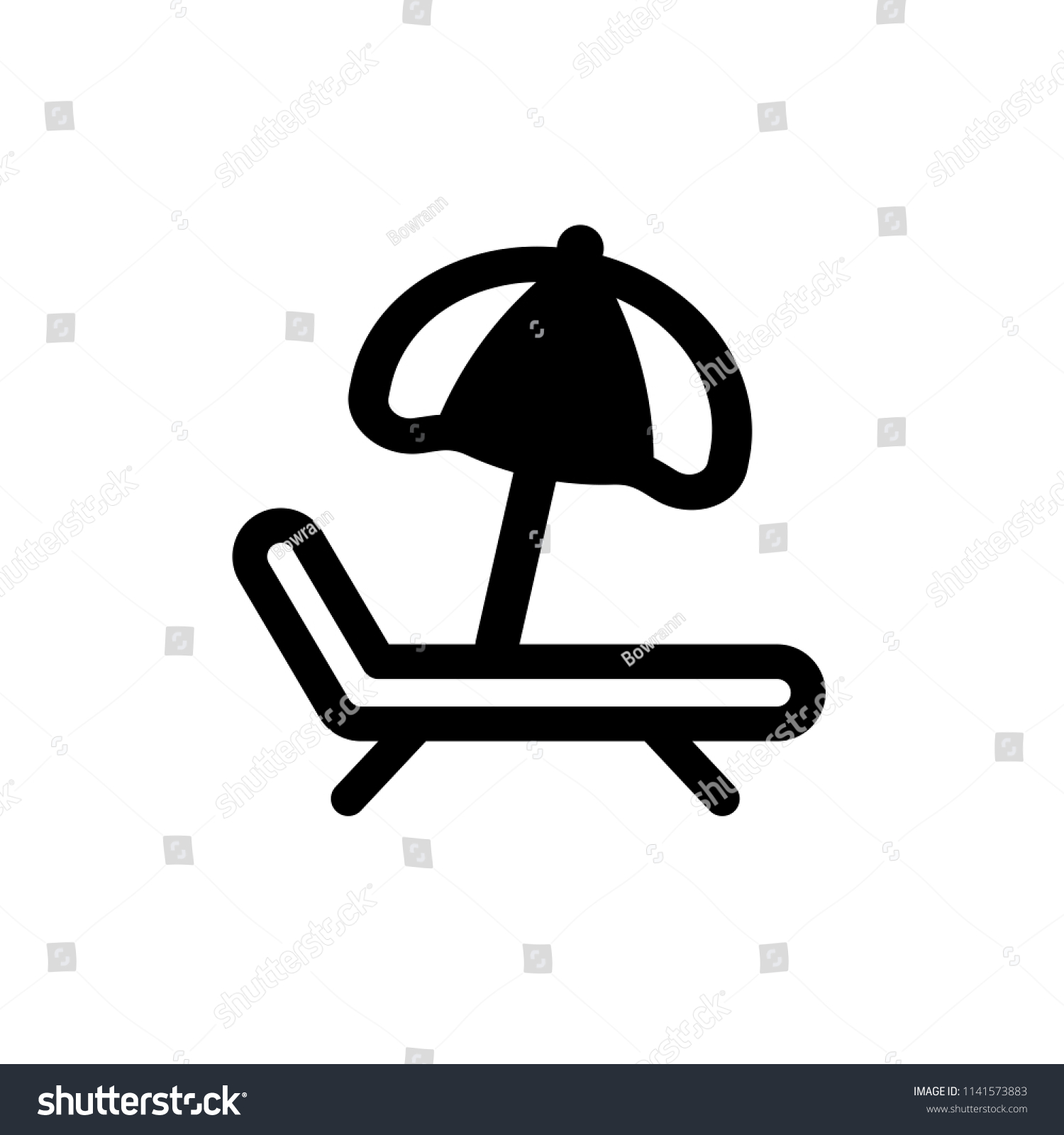 Deckchair Icon Vector Illustration Flat Design Stock Vector Royalty