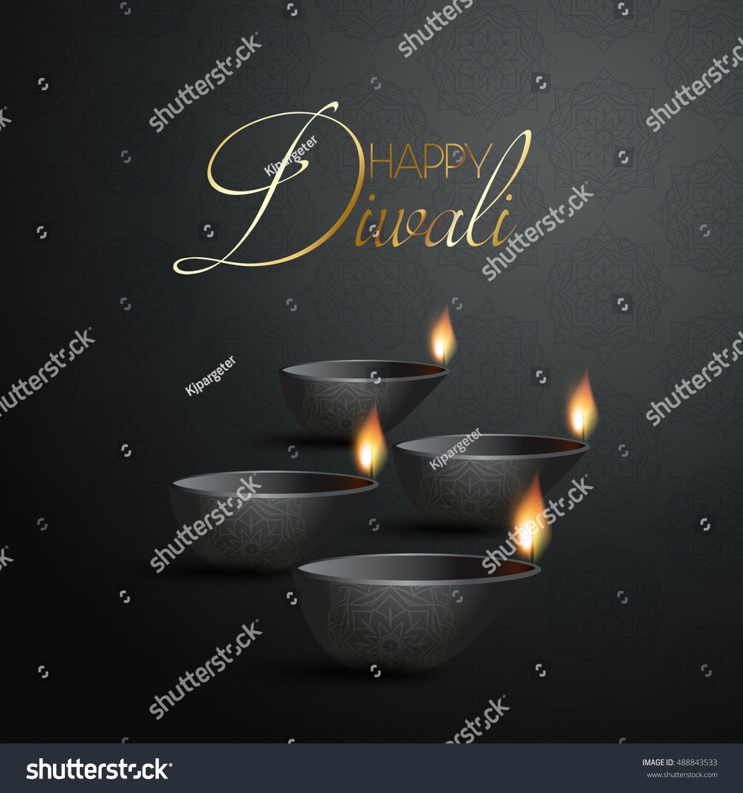 Decorative Diwali background with burning Diya lamps Decorative Diwali background with burning Diya lamps