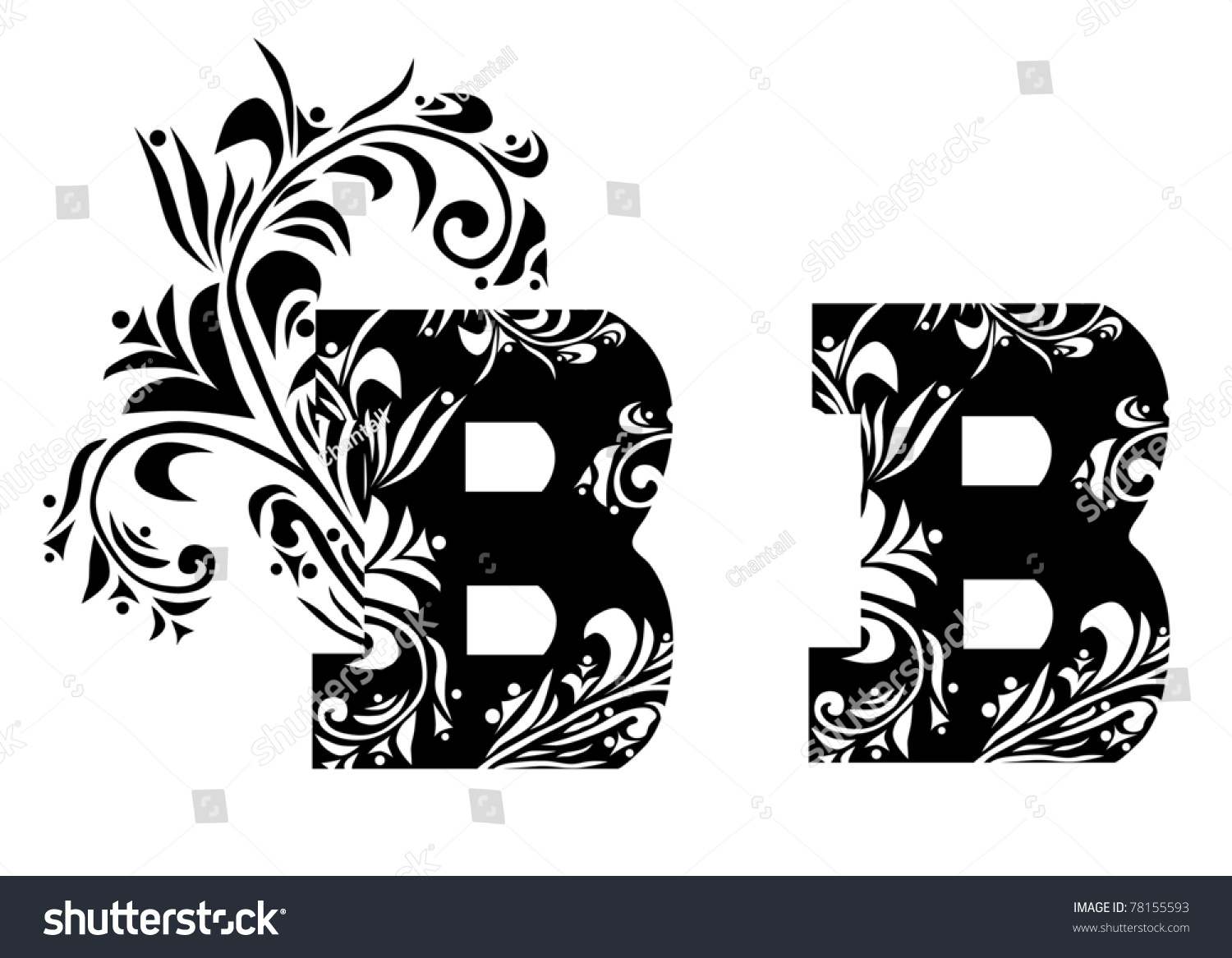 Decorative Letter B For Your Design Stock Vector Illustration 78155593 ...