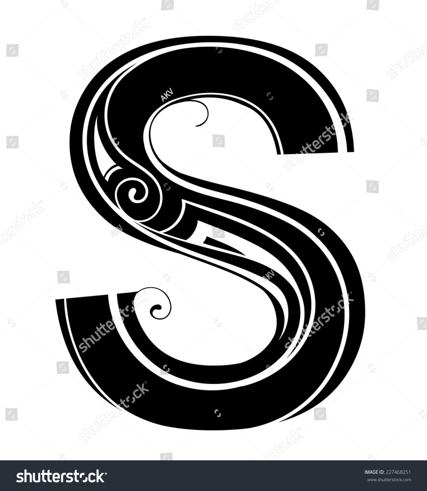 decorative-letter-shape-font-s-stock-vector-227468251-shutterstock