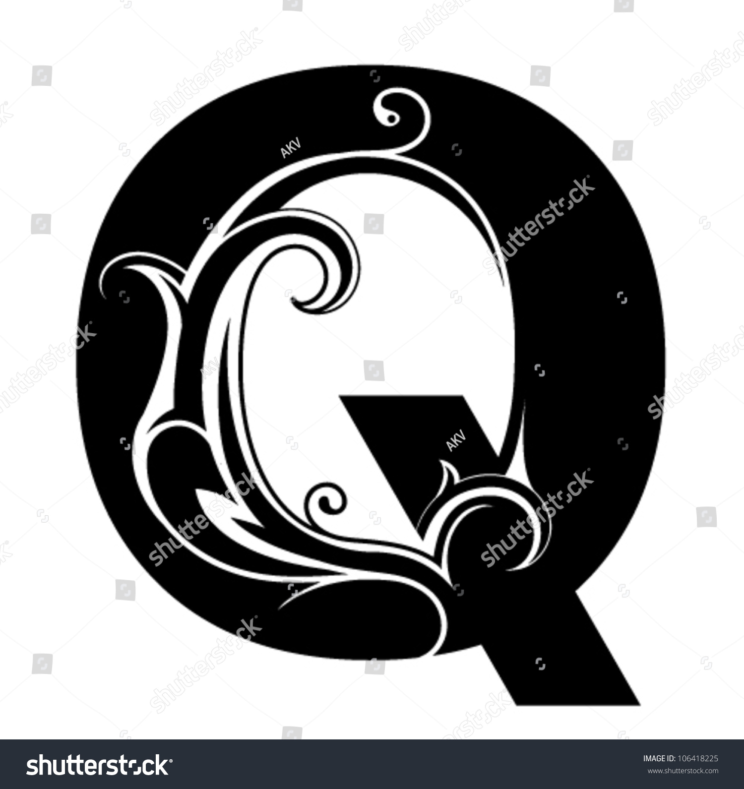 Decorative Letter Shape Font Type Q Stock Vector Illustration decorative-letter-shape-font-type-q-stock-vector-illustration