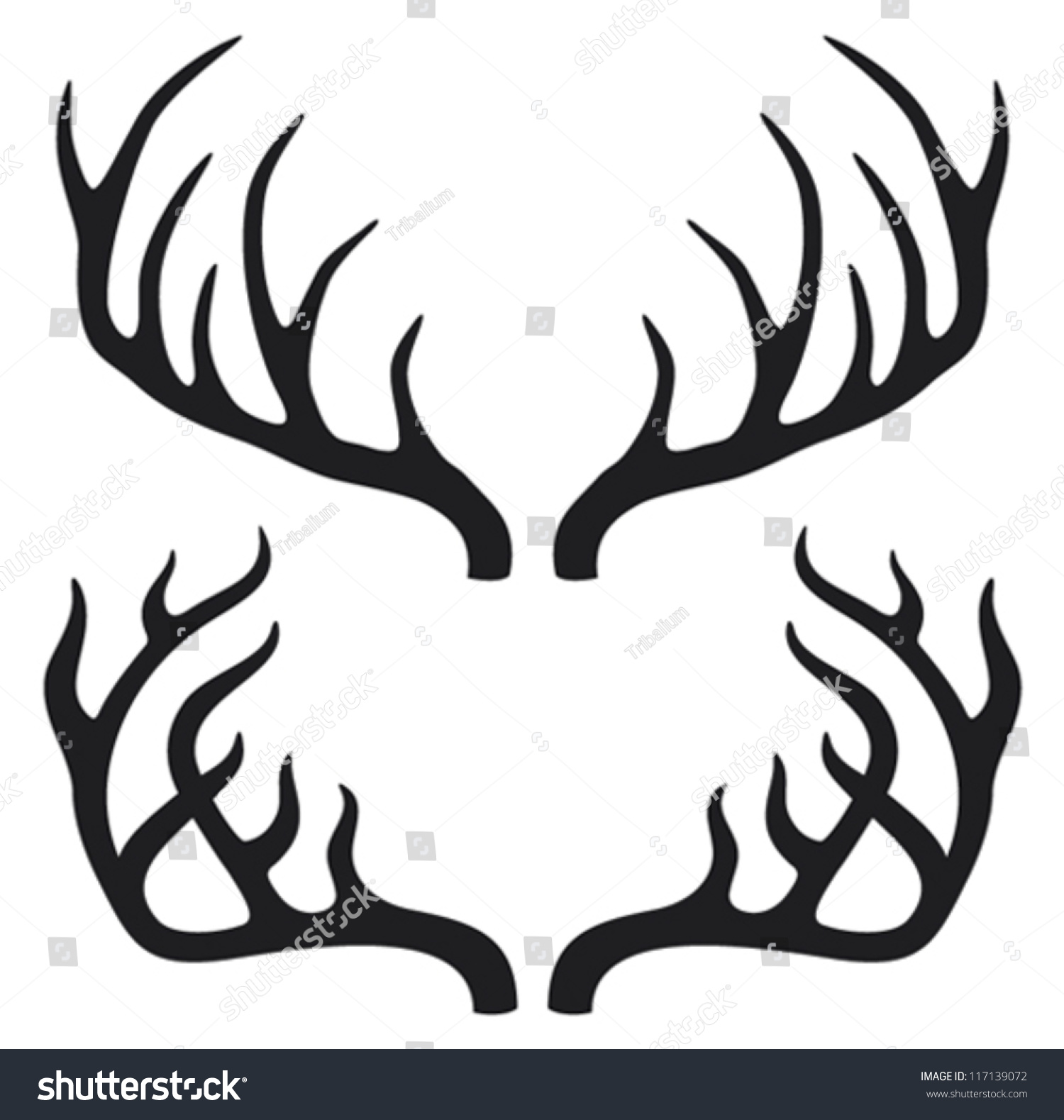 Deer Horns Stock Vector Illustration 117139072 Shutterstock