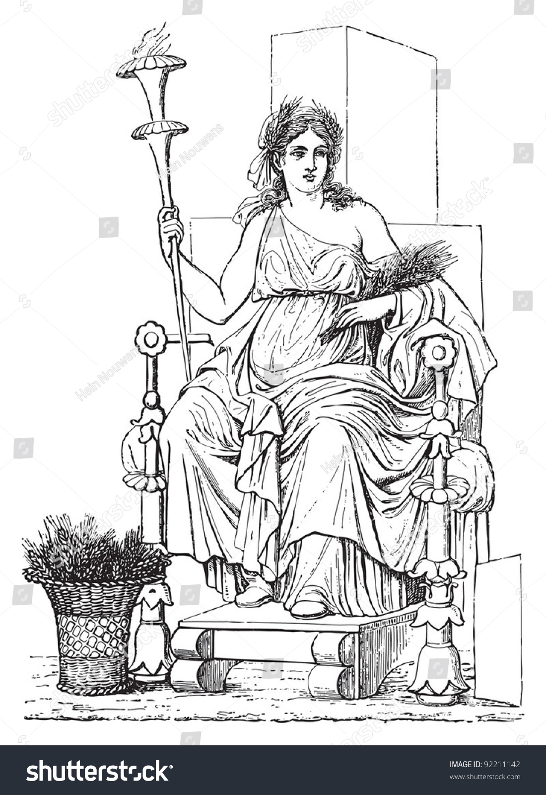 Demeter / Vintage Illustration From Meyers Konversations-Lexikon 1897