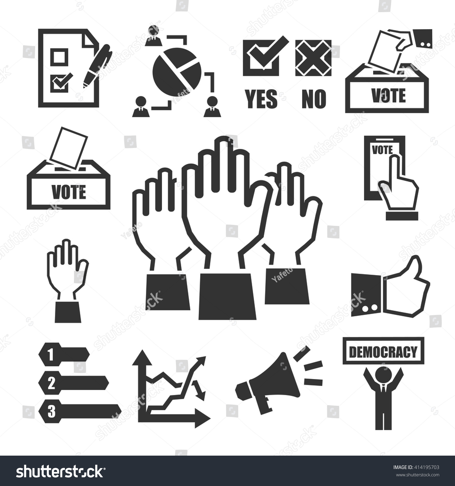 Democracy Vote Icon Set Stock Vector 414195703 Shutterstock