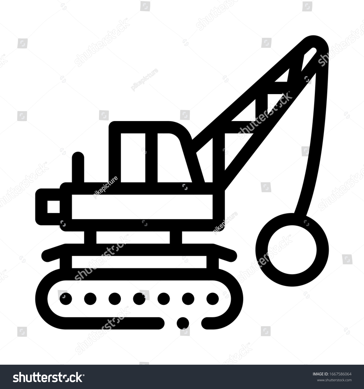 Demolish Machine Icon Vector Outline Demolish Stock Vector Royalty