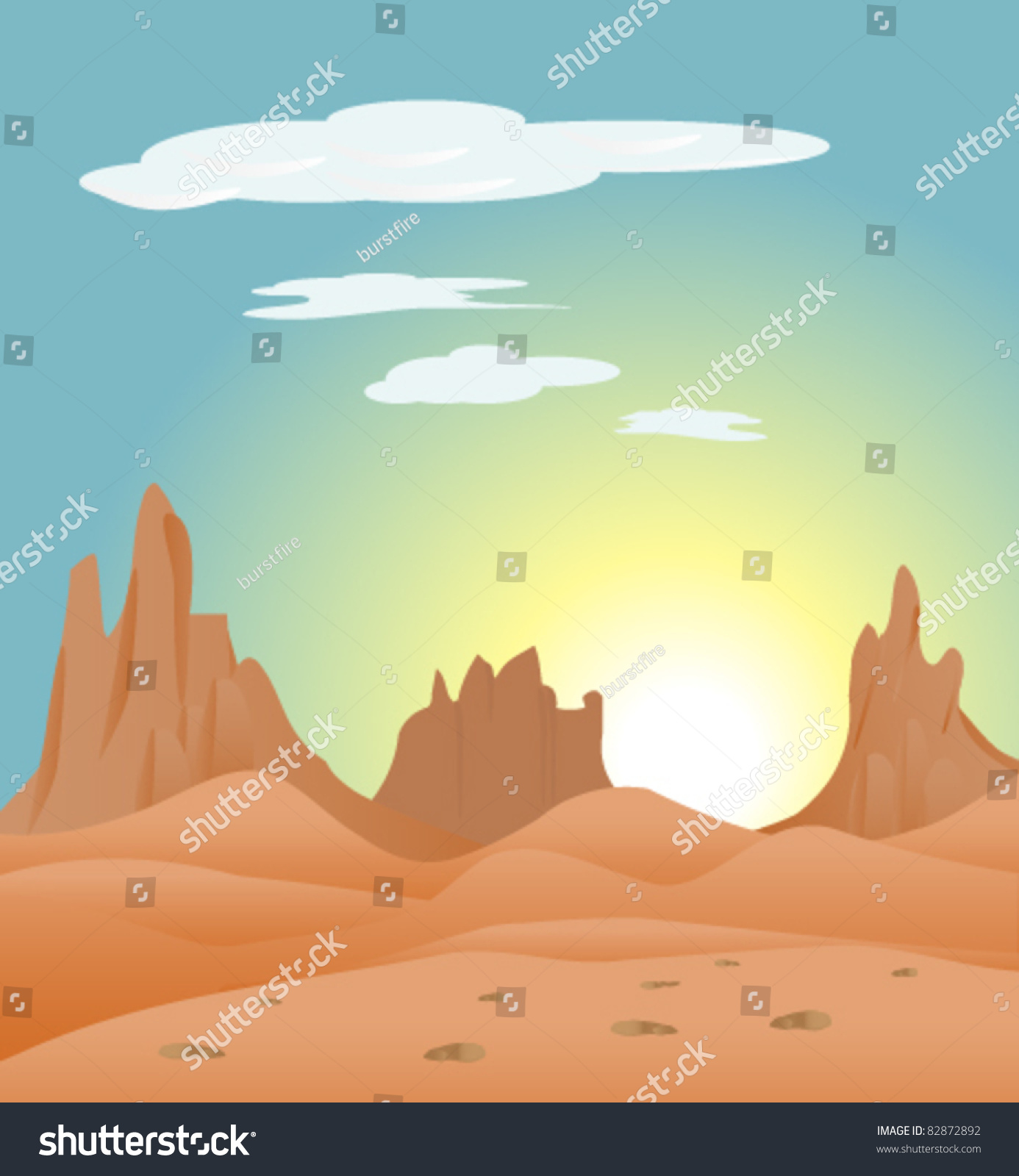 Desert Cartoon Stock Vector 82872892 - Shutterstock