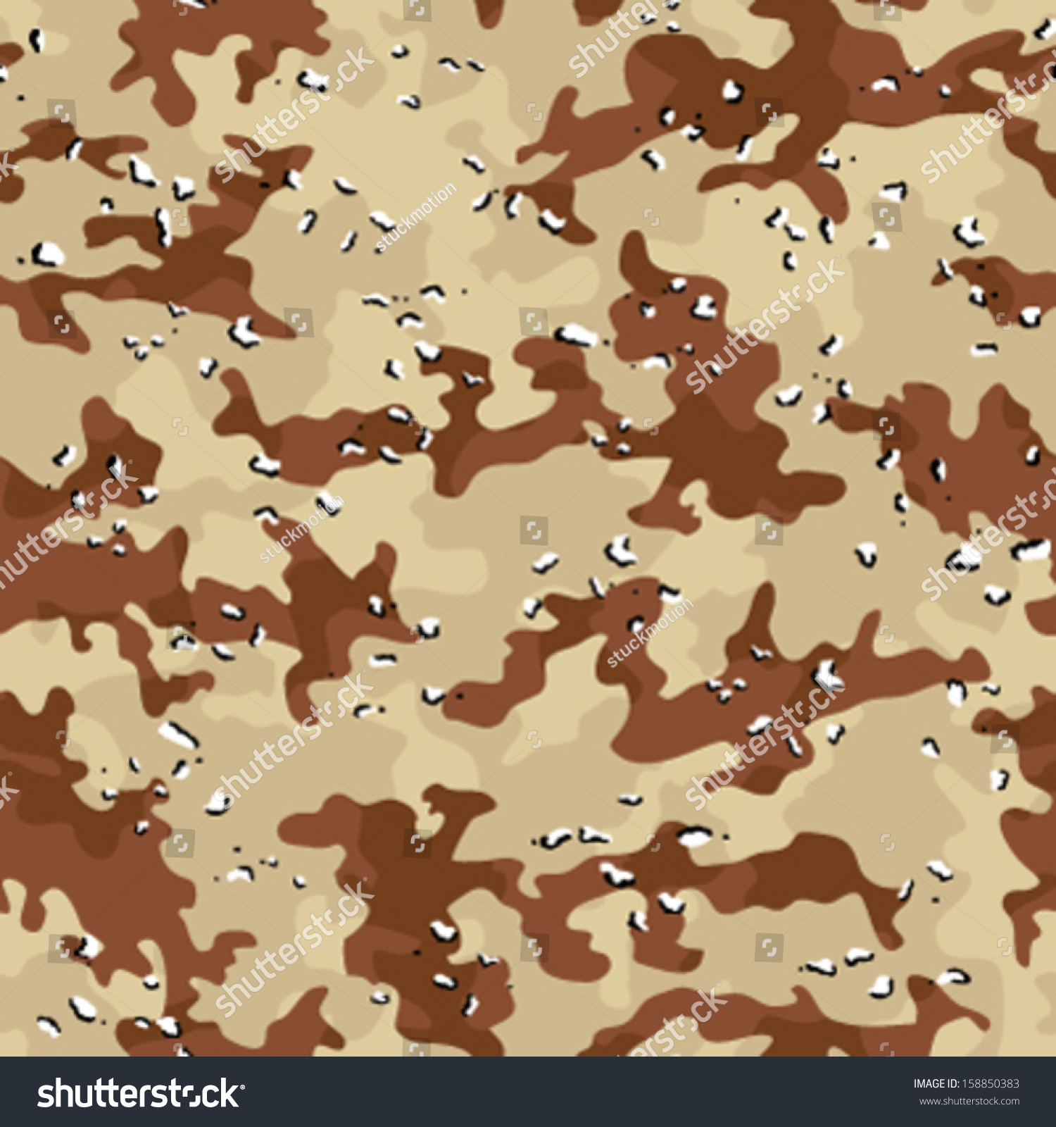 Desert Storm Camouflage Seamless Background Pattern Stock Vector