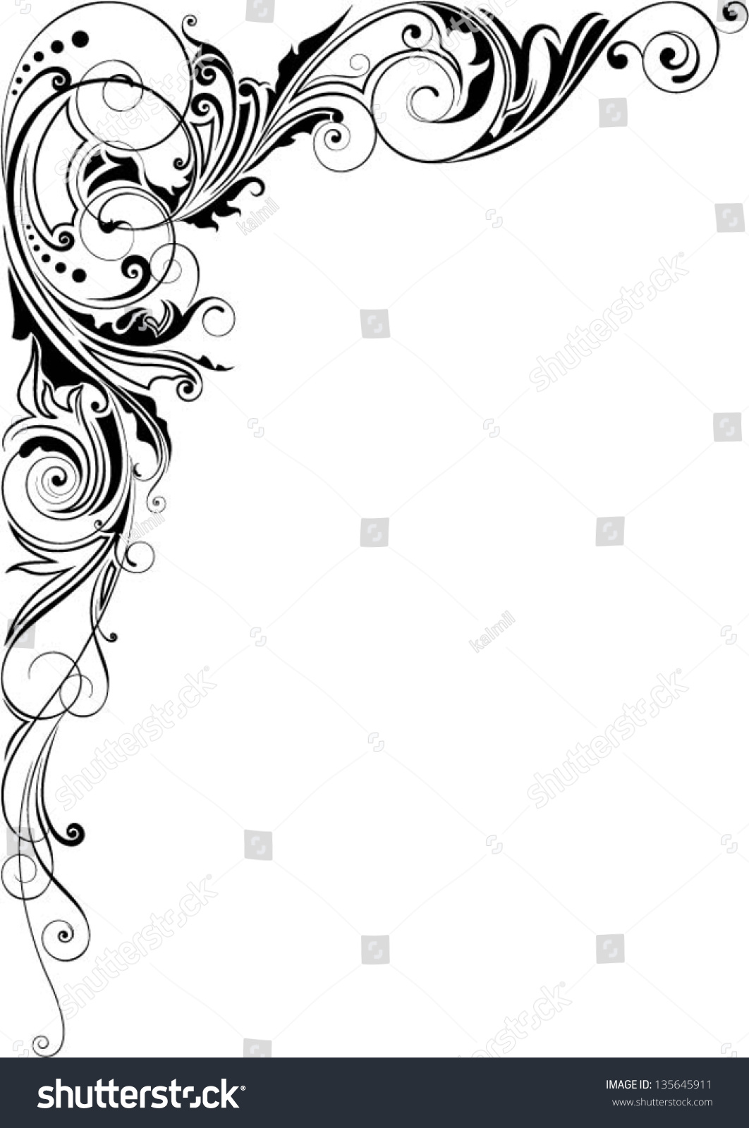 Design Decorative Angle Floral Stock Vector Illustration 135645911