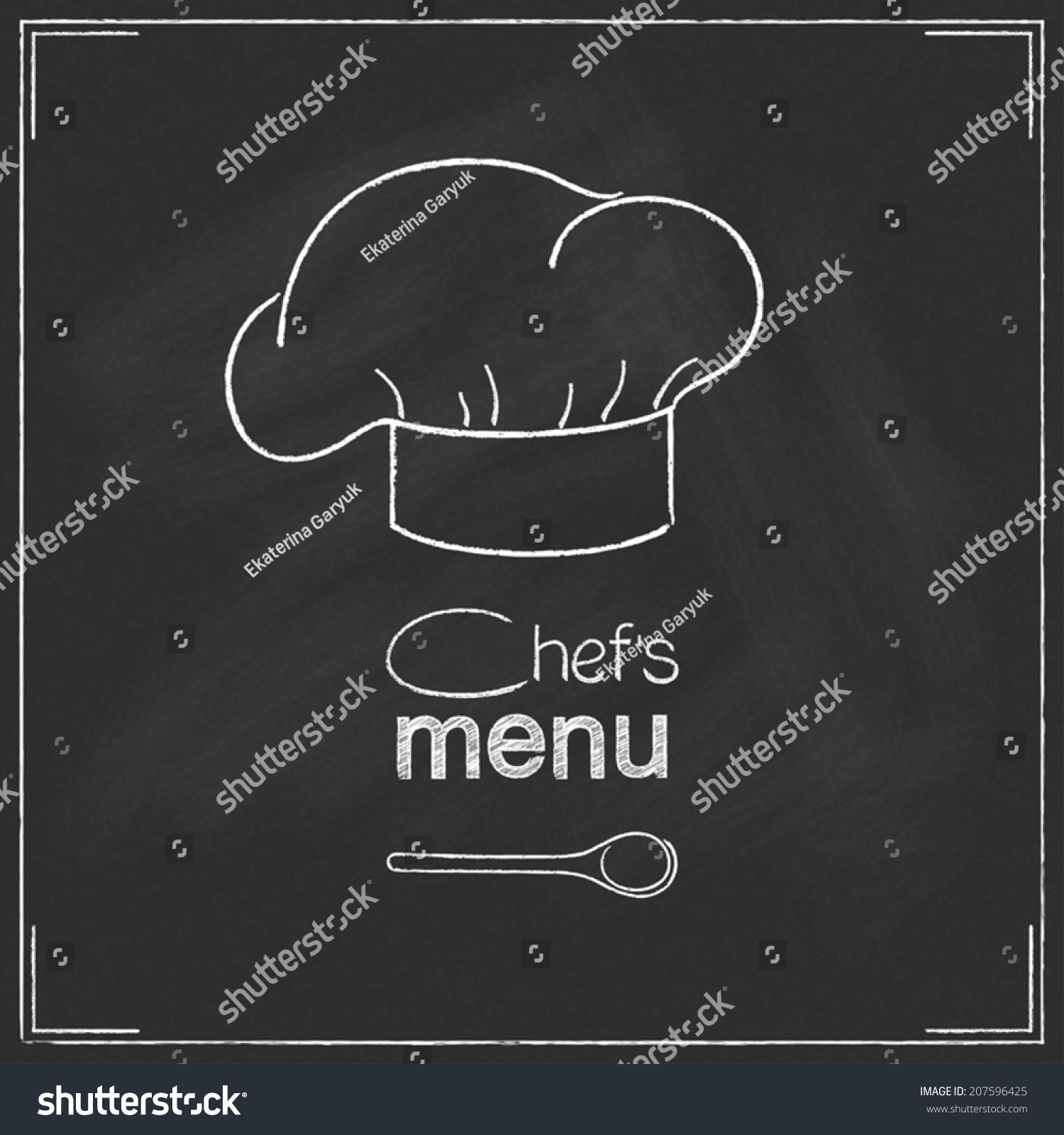 Design Restaurant Chefs Menu Chalkboard Style Stock Vector Royalty