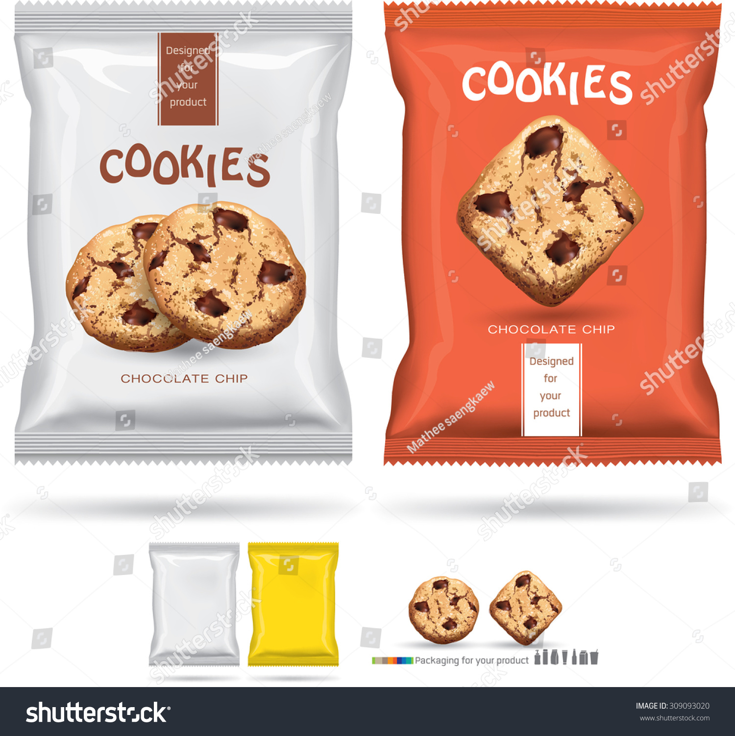Design packaging for chocolate cookies.vector Design packaging for chocolate cookies.vector