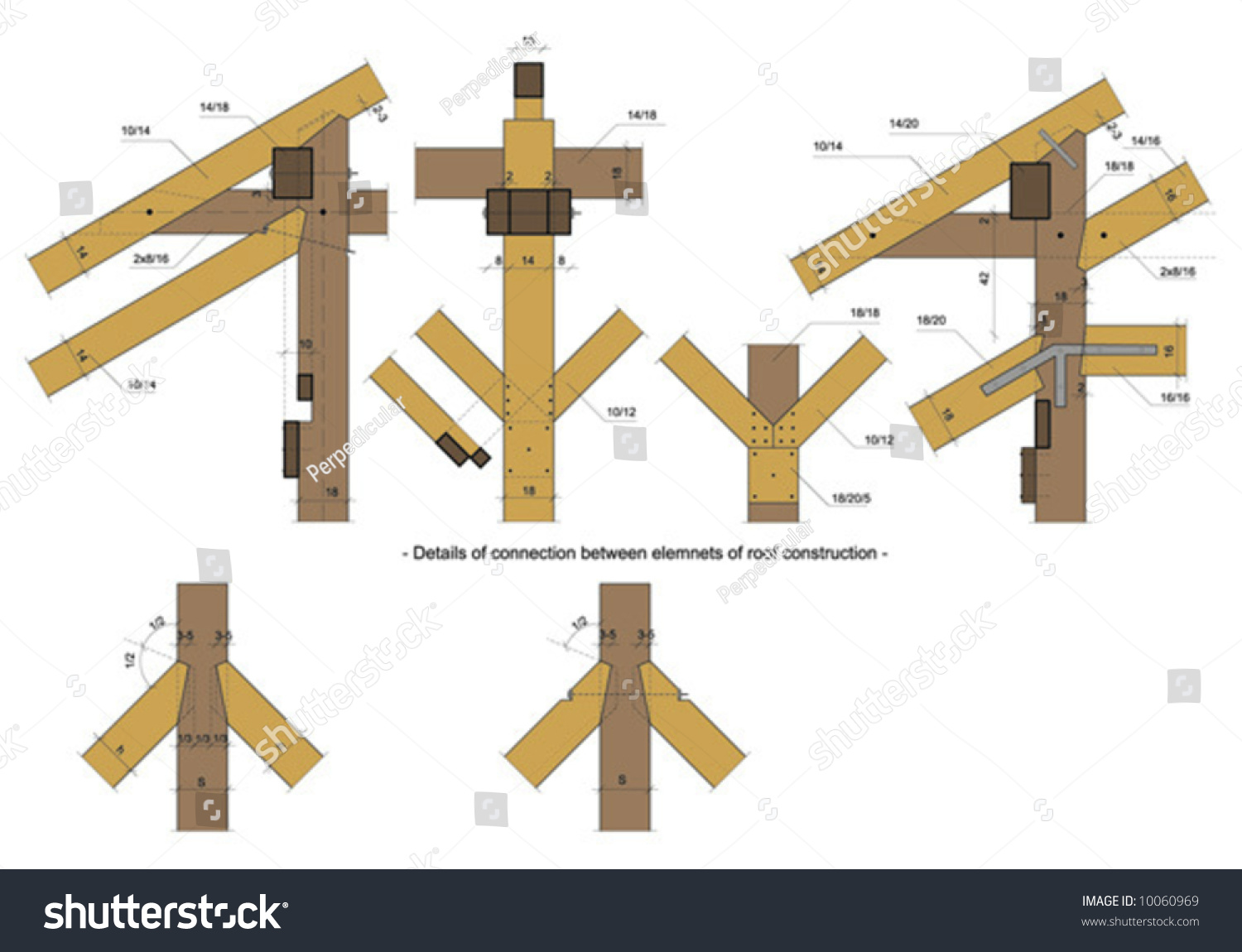 Detail Wooden Construction 4 Stock Vector 10060969 - Shutterstock