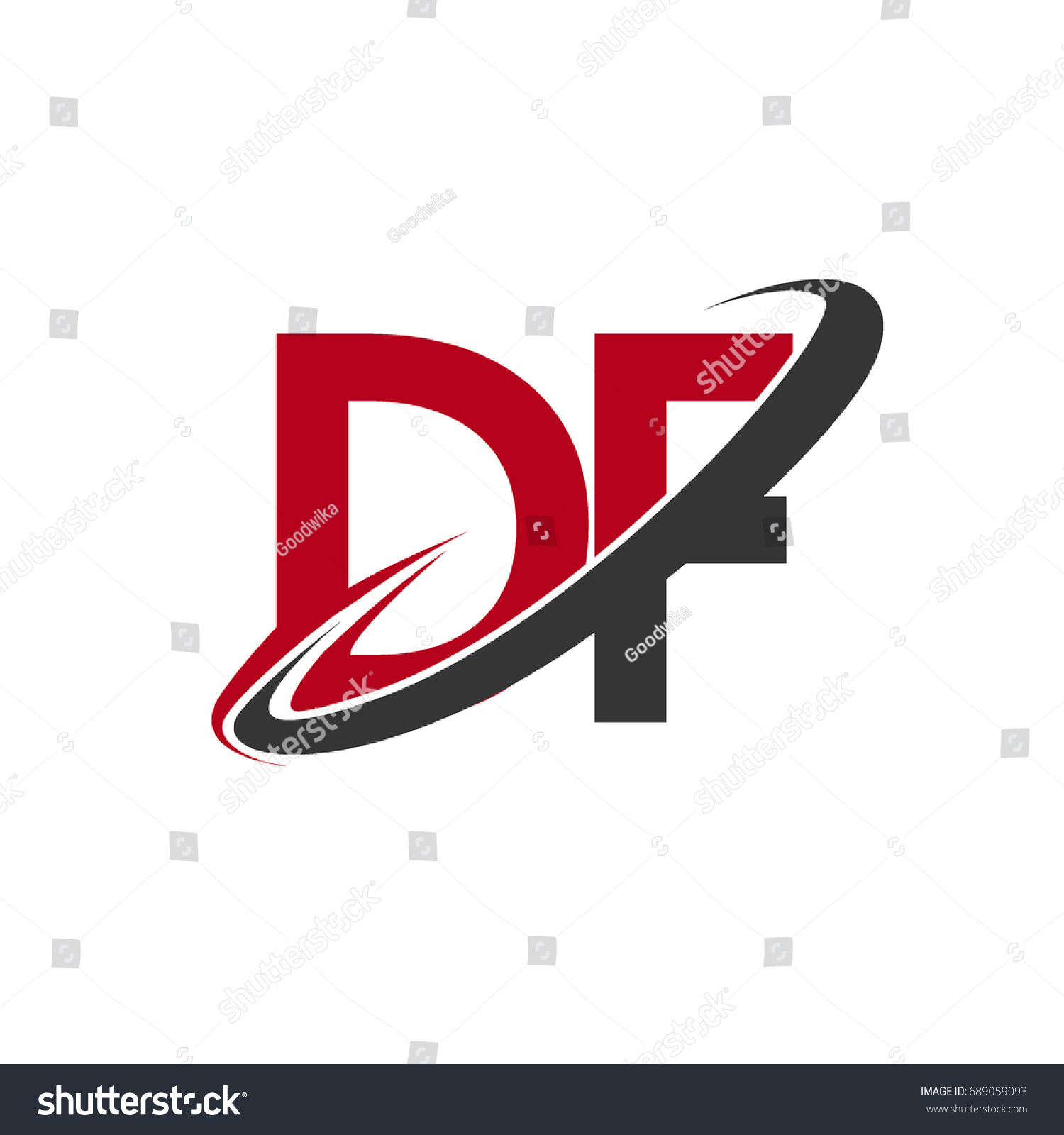 Df Initial Logo Company Name Colored Stock Vector Royalty Free