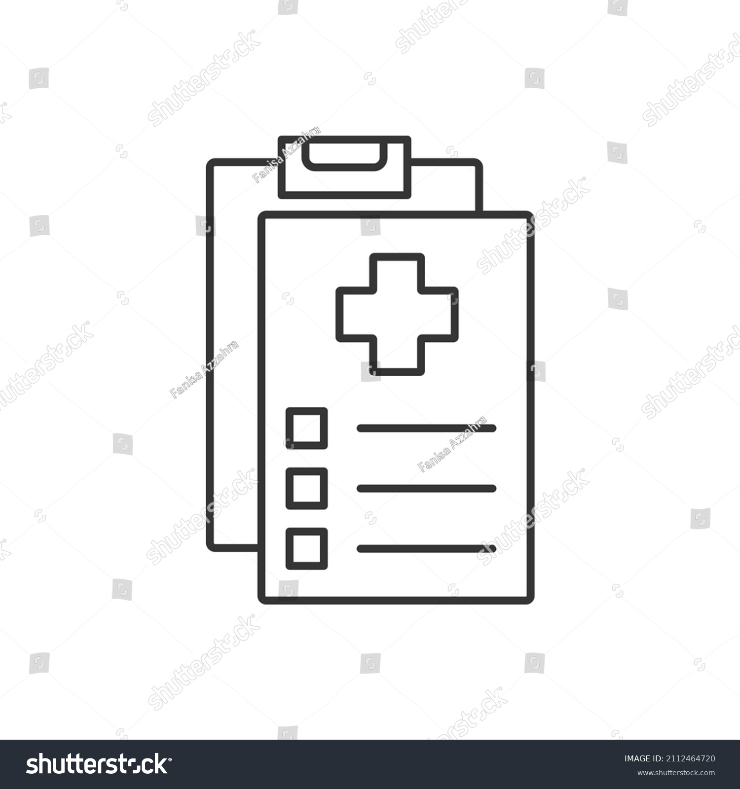 Diagnosis Report Icon Medical File Thin Stock Vector Royalty Free