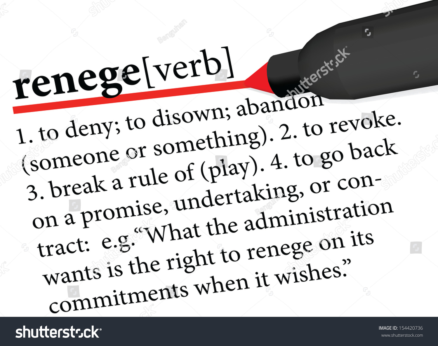 dictionary-term-renege-isolated-on-white-stock-vector-154420736