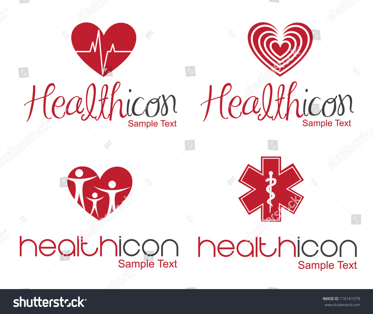 Different Health Icon Over White Background Stock Vector Illustration