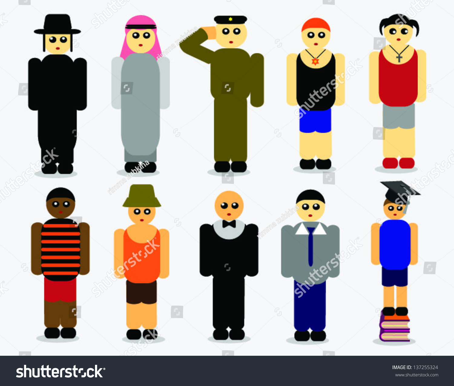 different-people-who-live-in-israel-people-icons-stock-vector