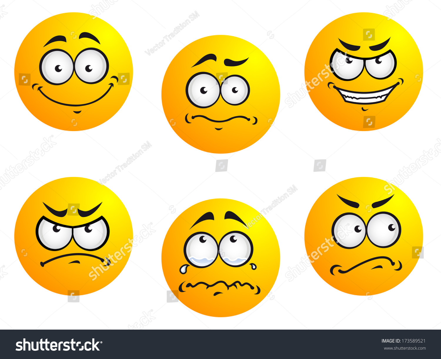 Different Smiles Expressions And Moods For Emoticons Design Stock Vector Illustratie 173589521 9795