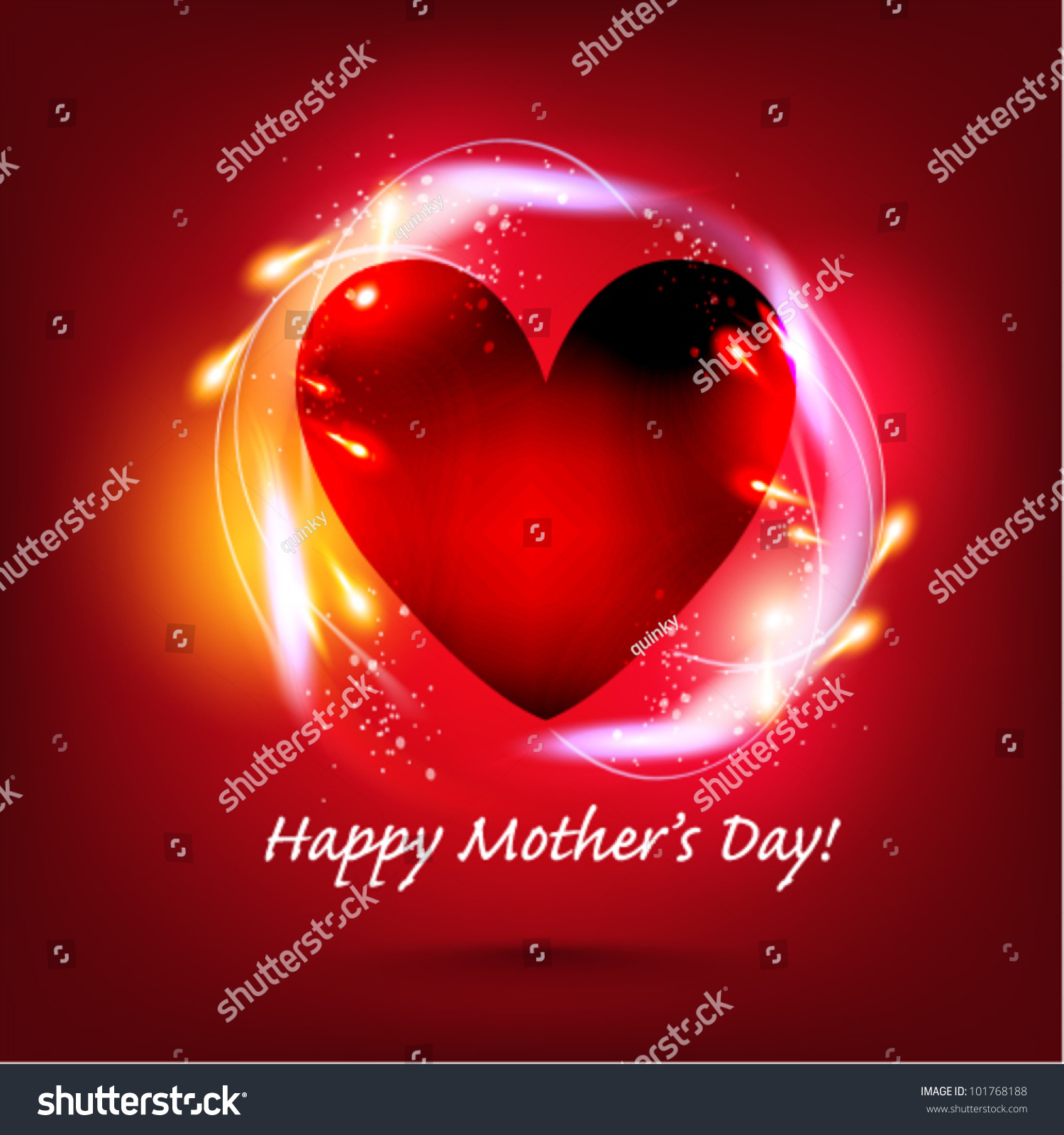 Digital Love Heart Mothers Day Card Stock Vector 101768188 ...