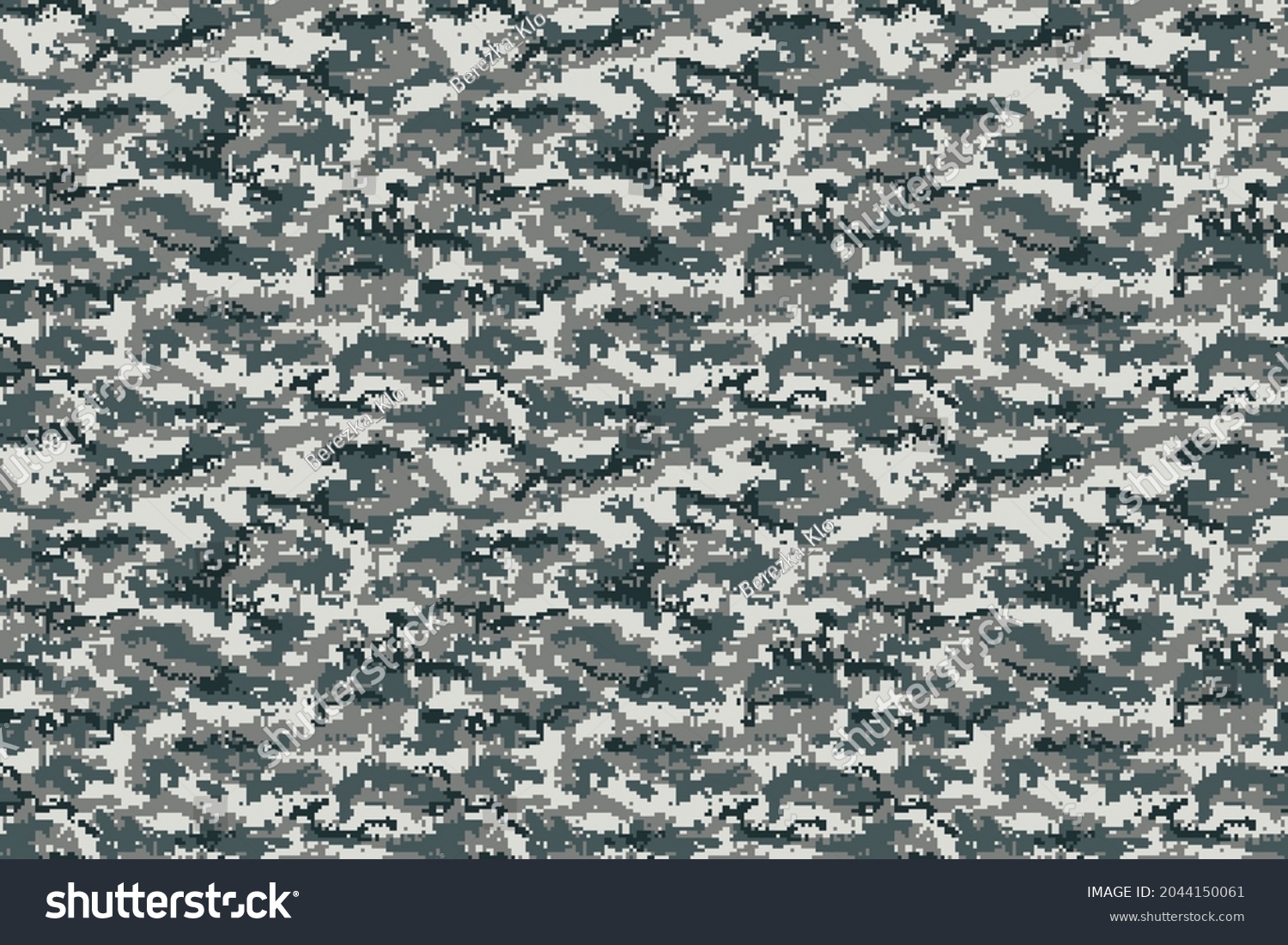 Digital Pixel Gray Camouflage Background Vector Stock Vector Royalty