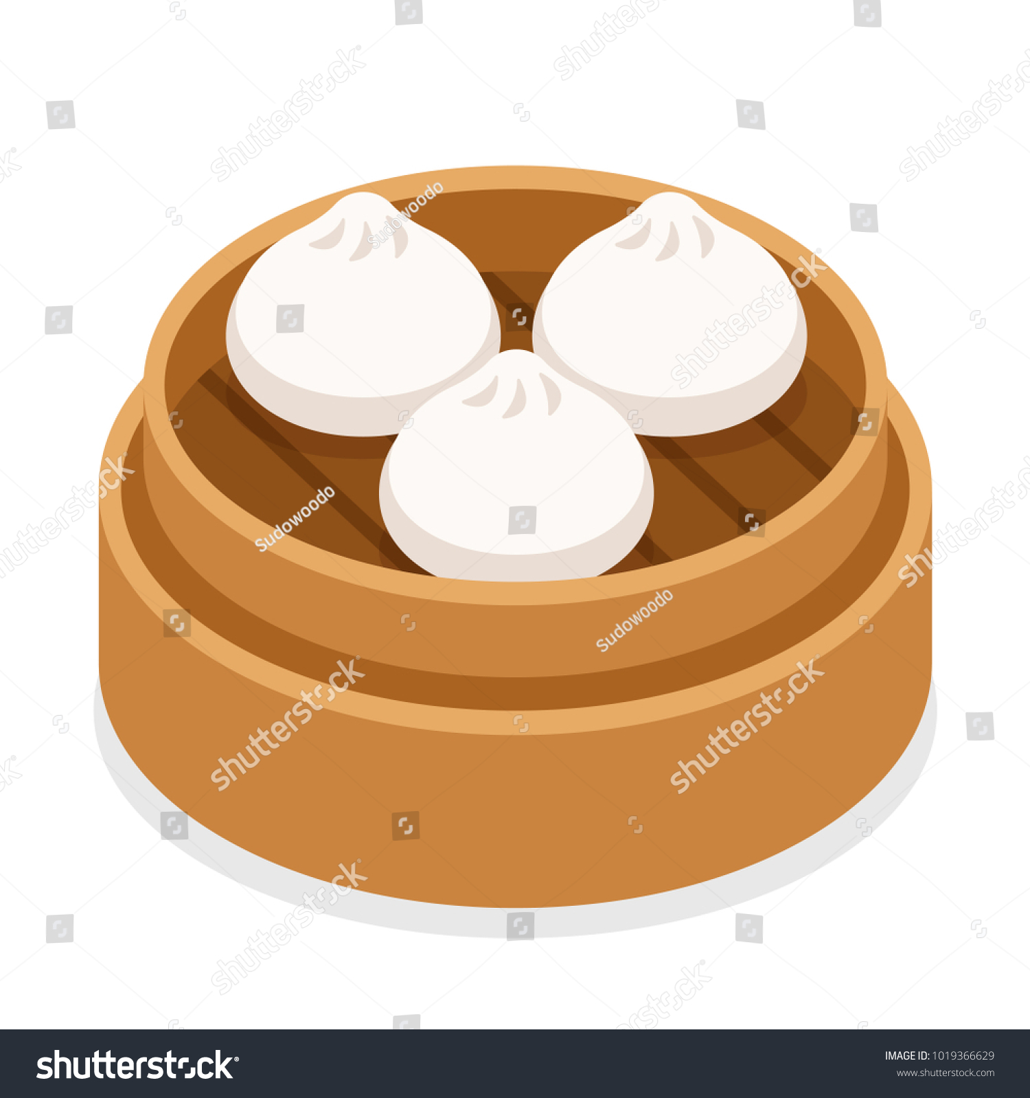 Dim Sum Traditional Chinese Dumplings Bamboo Stock Vector Royalty Free