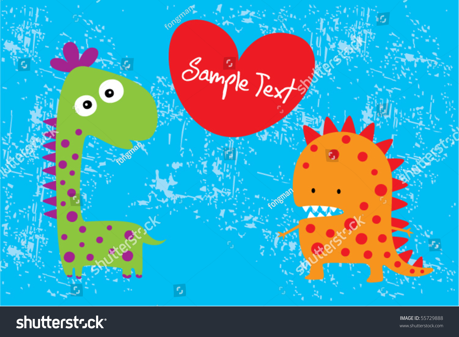 Dinosaur Love Couple Stock Vector Illustration 55729888 Shutterstock 1599