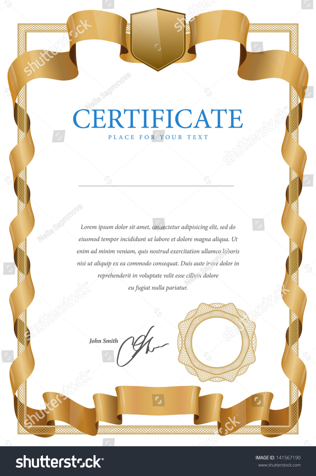 Diploma Certificate. Vector Frame - 141567190 : Shutterstock