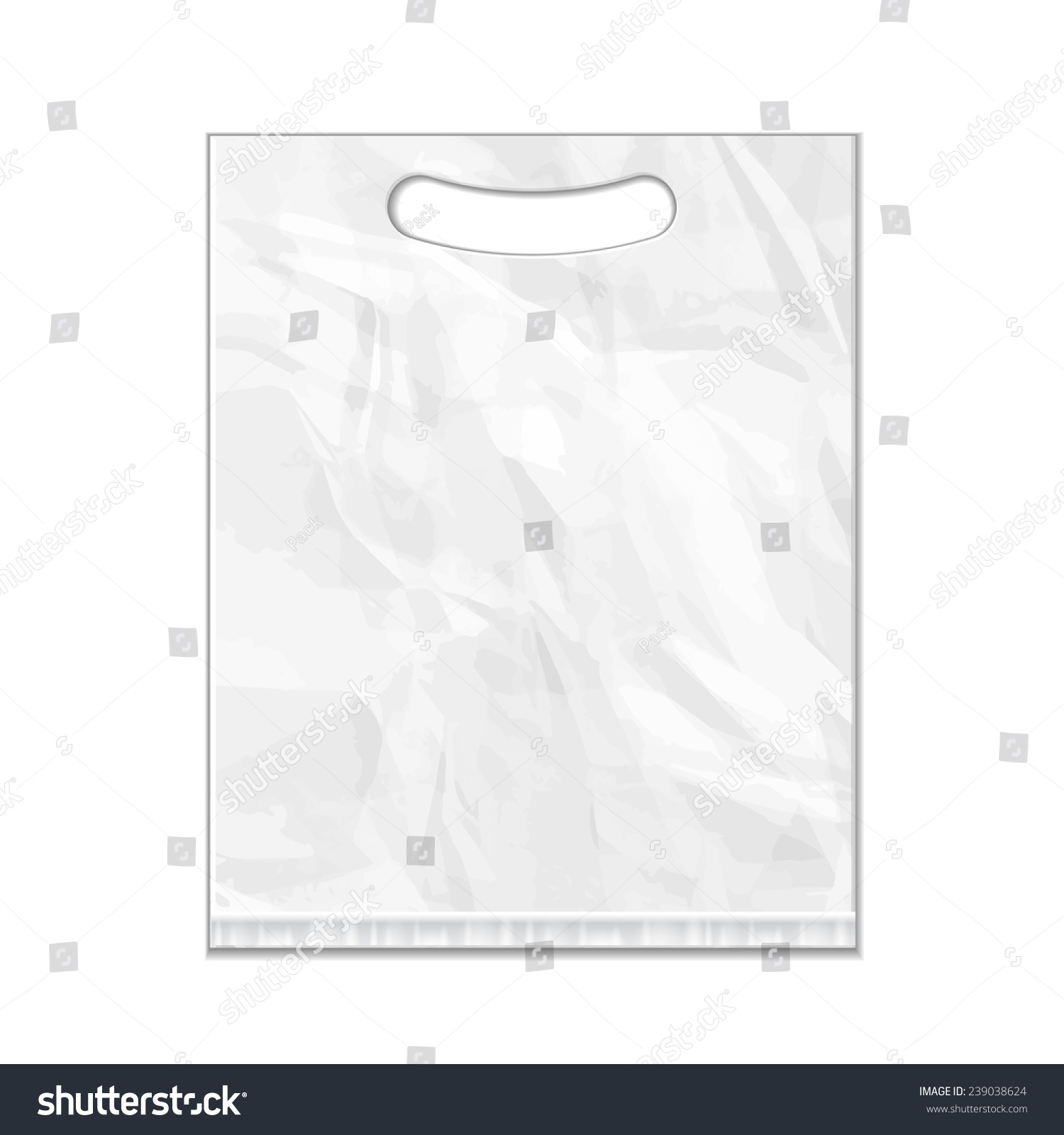 Disposable Plastic Bag Package Grayscale Template Stock Vector 239038624 Shutterstock Plastic Bag Design Template