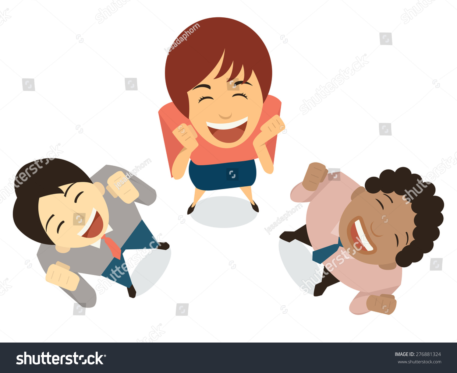 Diverse Businesspeople Amazement Expression Happy Shocking Stock Vector 