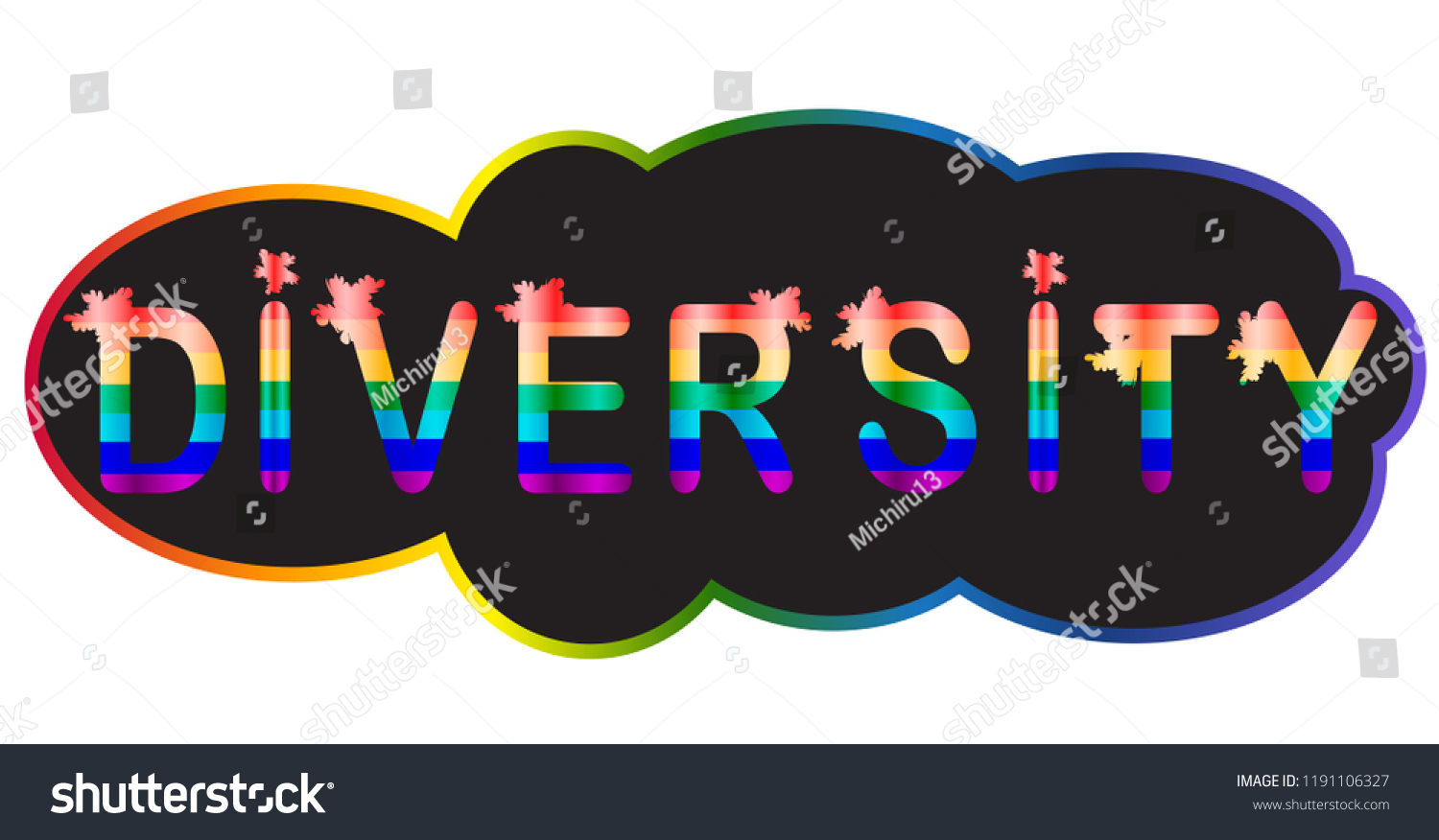 Diversity Inscription Rainbow Letters Lgtb Concept Stock Vector Royalty Free