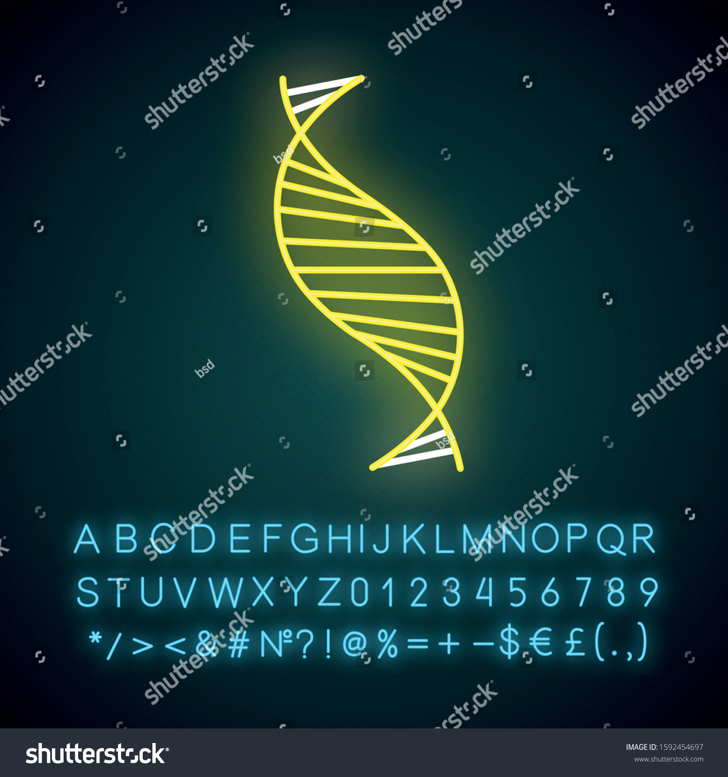 Dna Spiral Strand Neon Light Icon Stock Vector Royalty Free