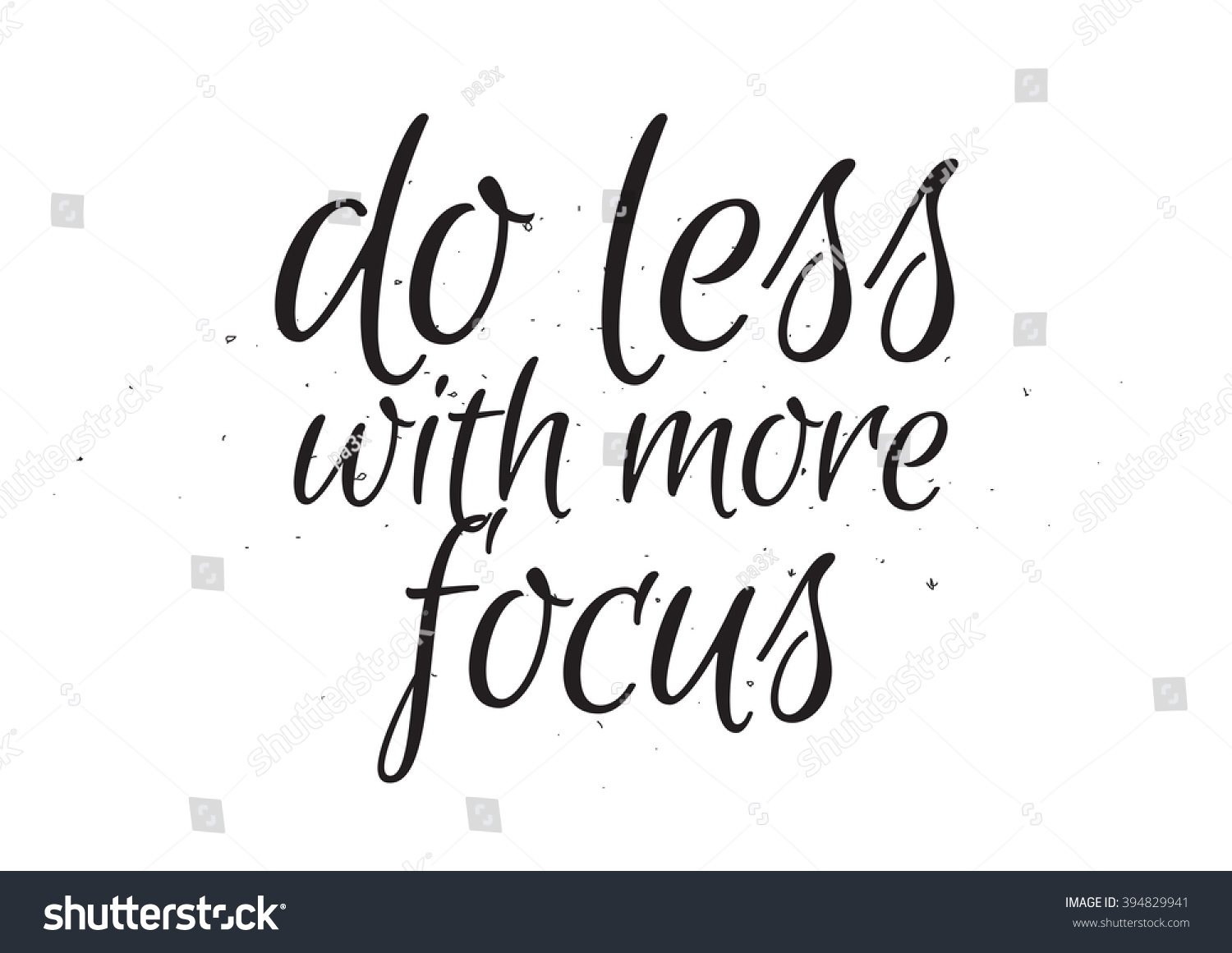 Do Less With More Focus Wisdom Inscription Greeting Card With Calligraphy Hand Drawn Lettering 2737