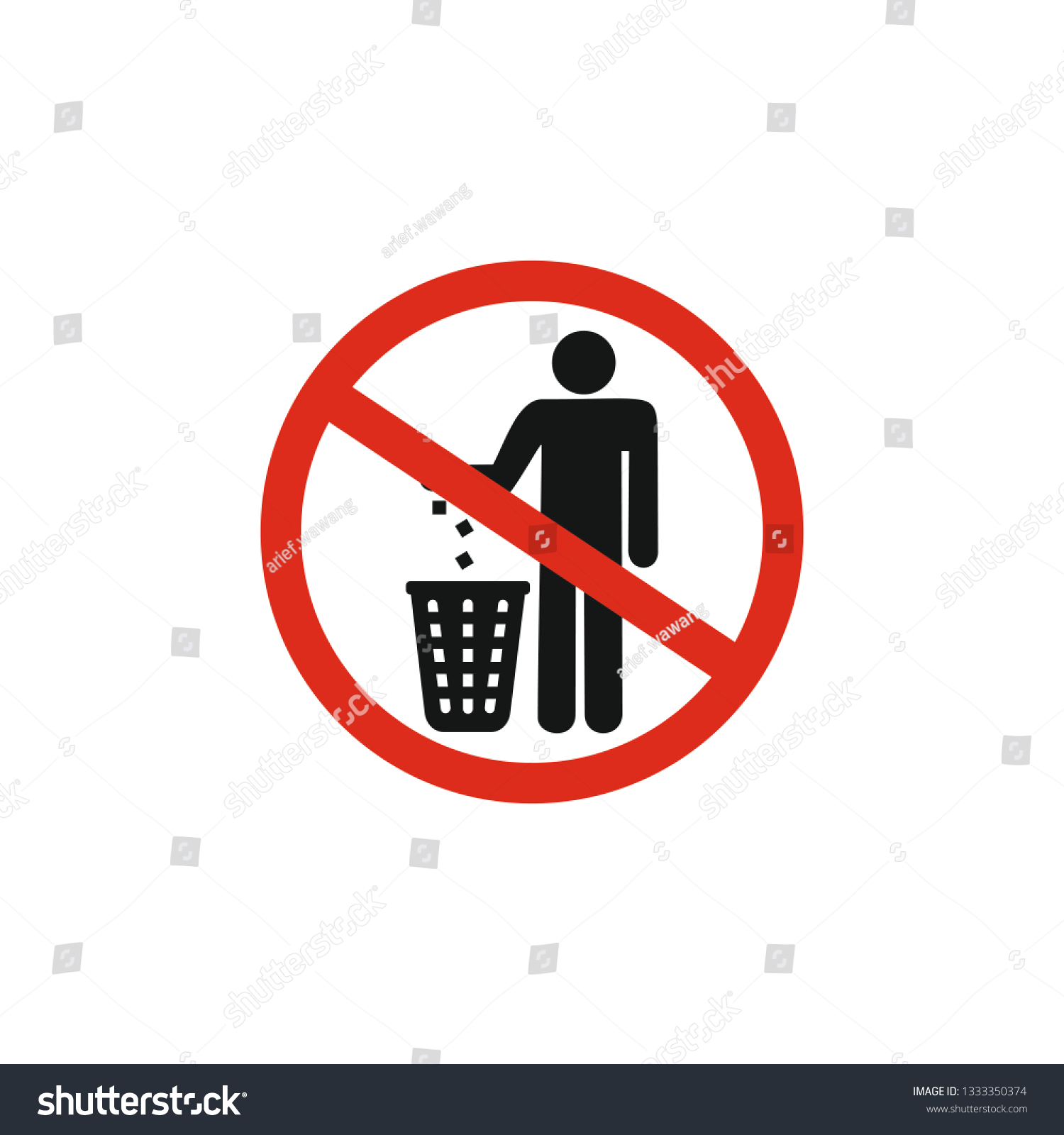 Do Not Litter Keep Clean Prohibition Stock Vector Royalty Free 1333350374