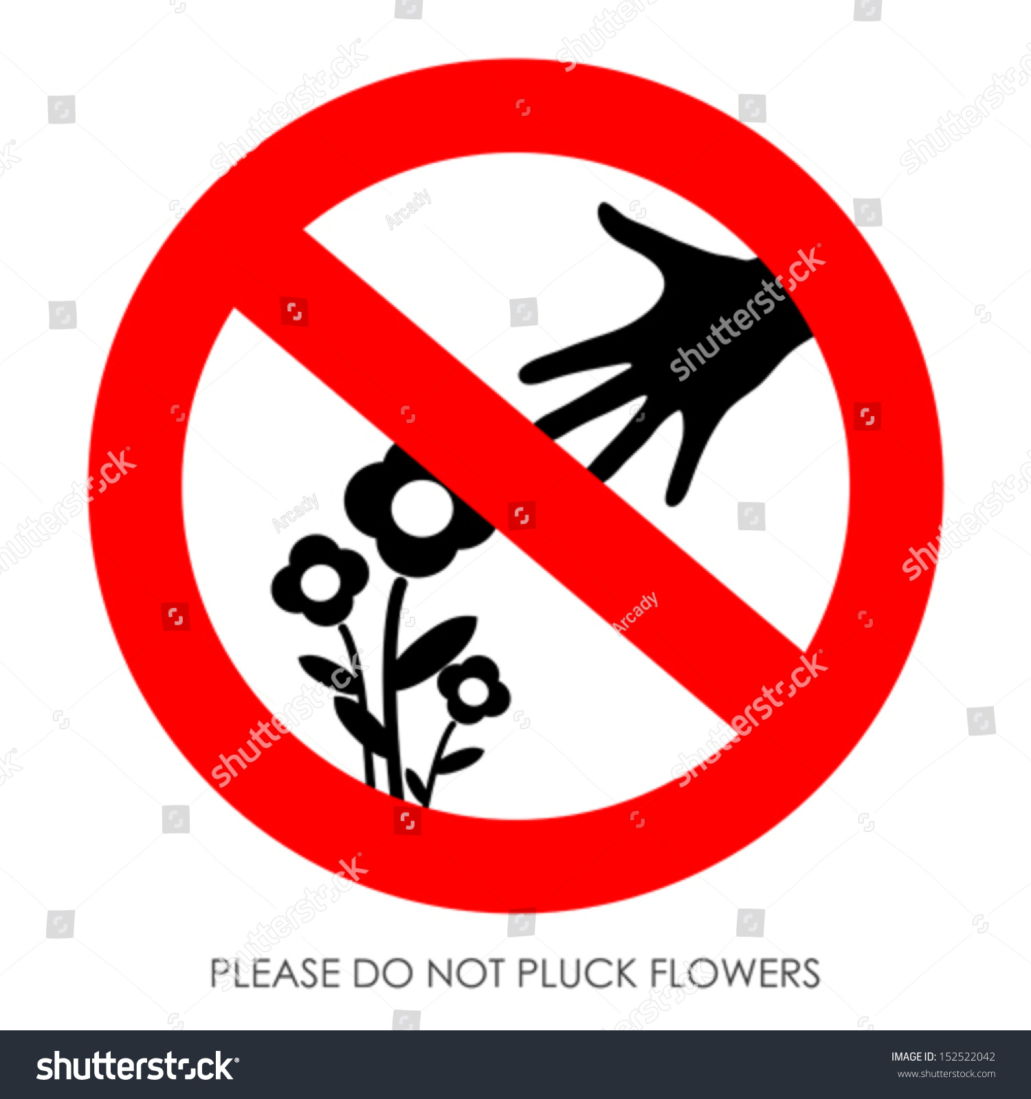 Do Not Pluck Flowers Vector Sign