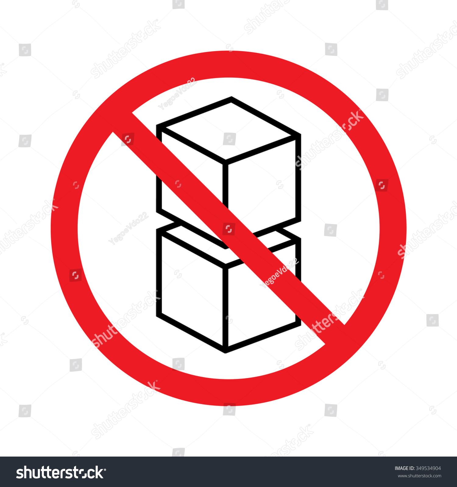 Do Not Stack. Cargo Signs Ilustración vectorial en stock 349534904