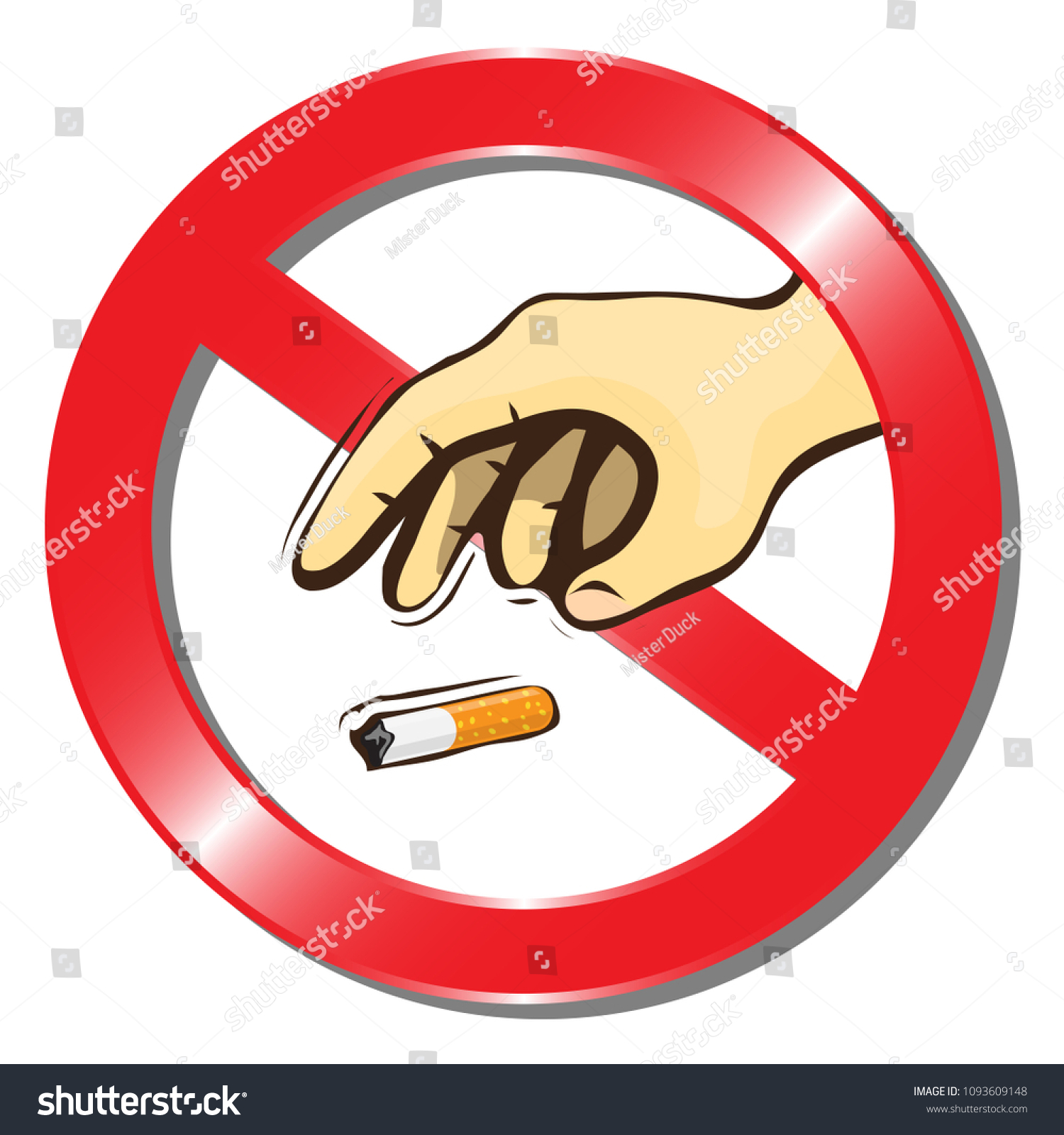 Do Not Throw Cigaratte Butts vector de stock libre de regalías