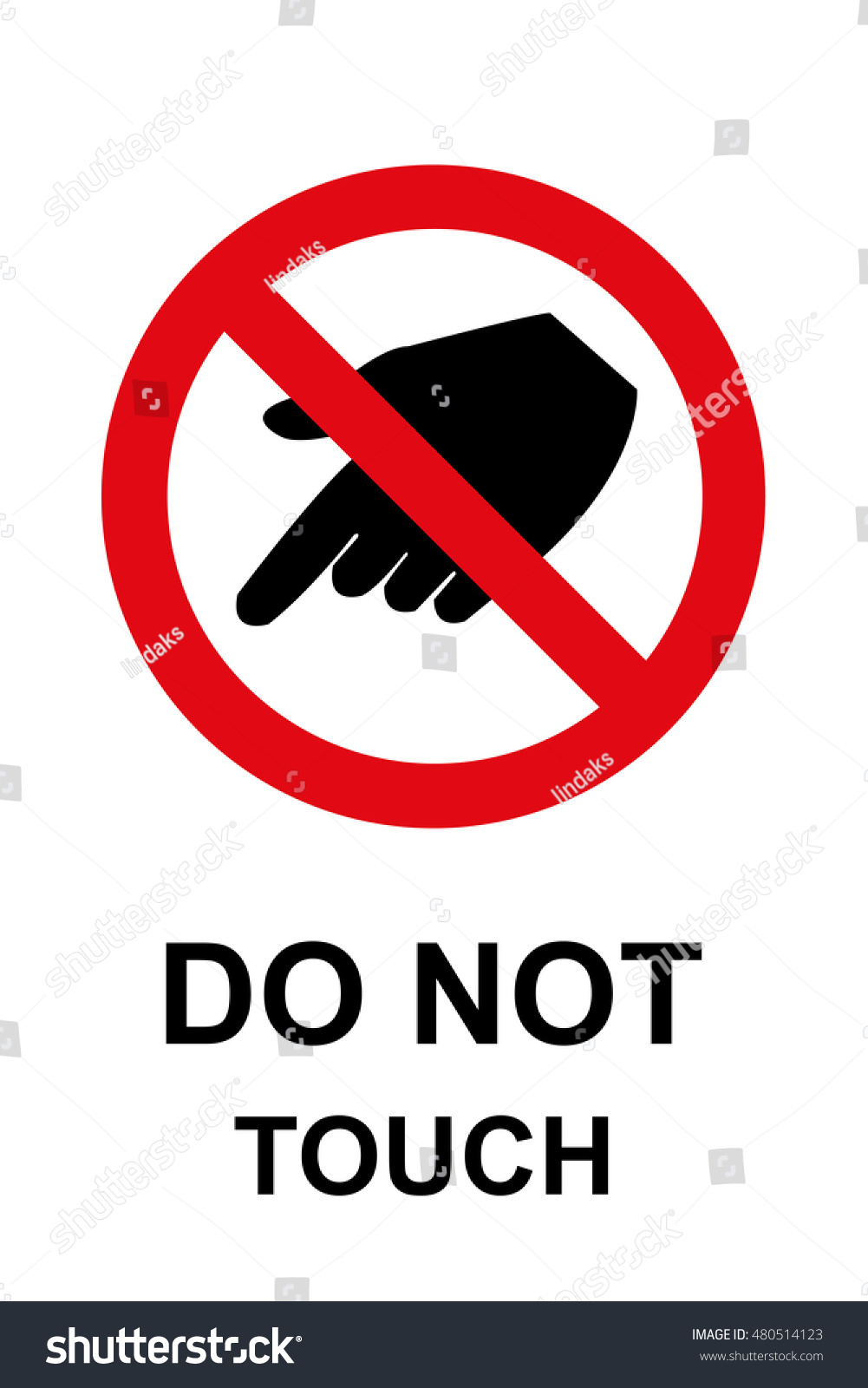 Do Not Touch Warning Sign Stock Vector Royalty Free