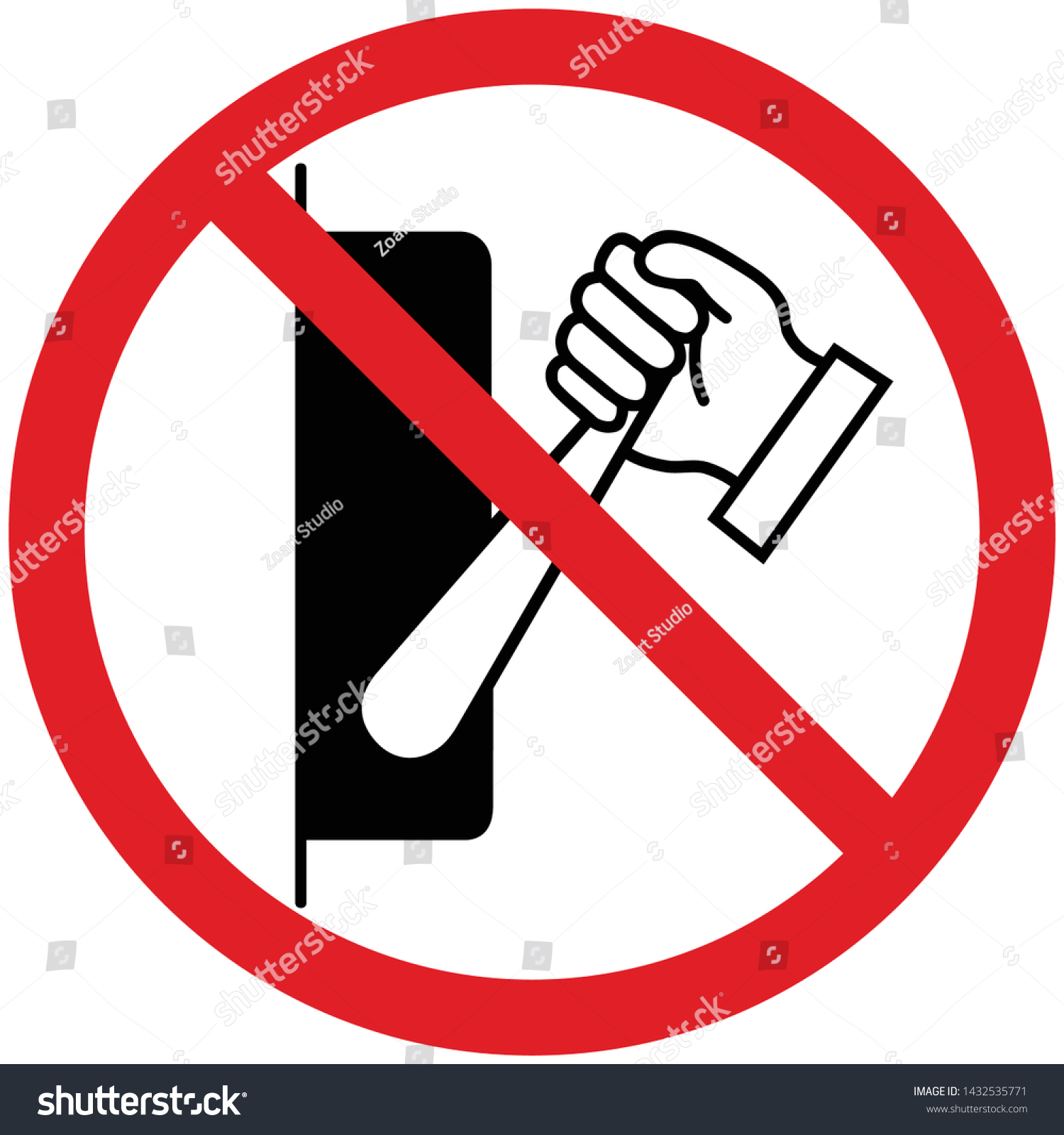 Do Not Touch Warning Sign Vector Stock Vector Royalty Free 1432535771