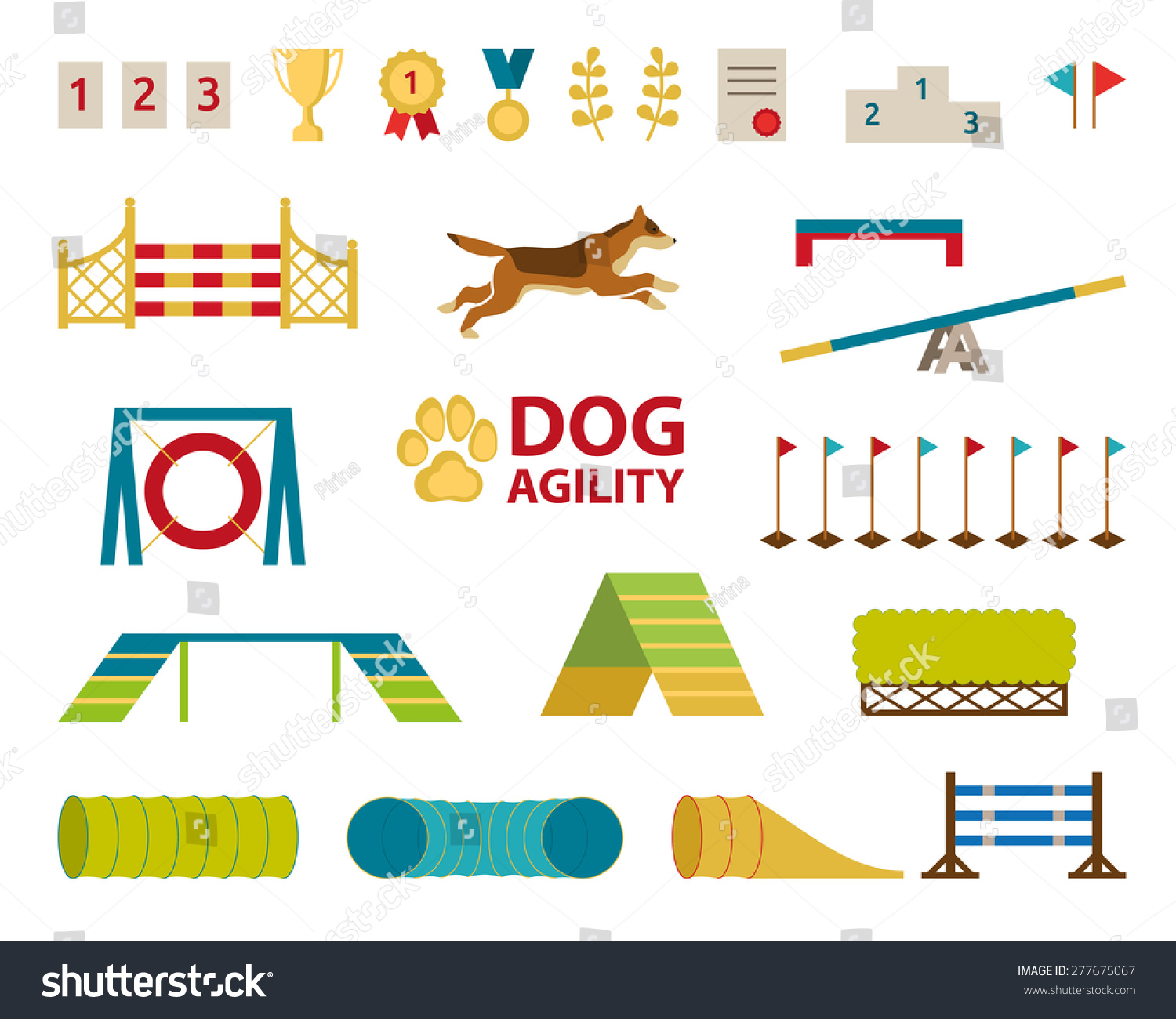 Dog Agility Jumping Obstacle Set Stock Vector Illustration 277675067