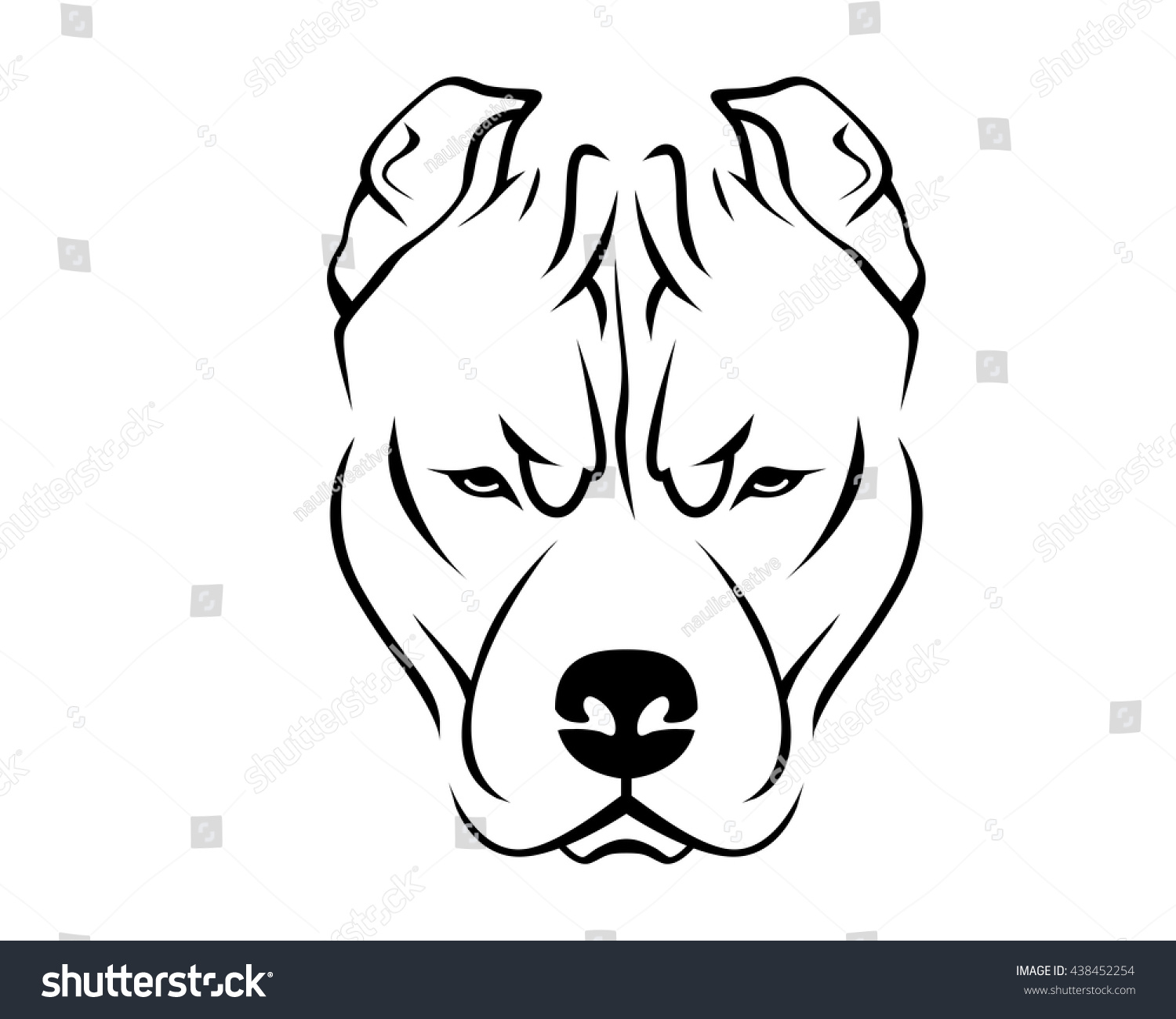 Dog Breed Line Art Logo Pit Stock Vector 438452254 - Shutterstock